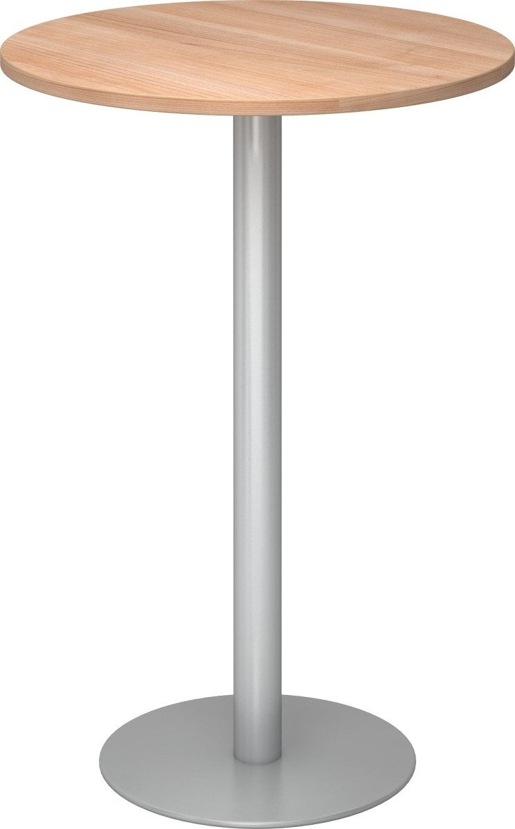 Empfangstheke Stehtisch 80cm Nussbaum/silber