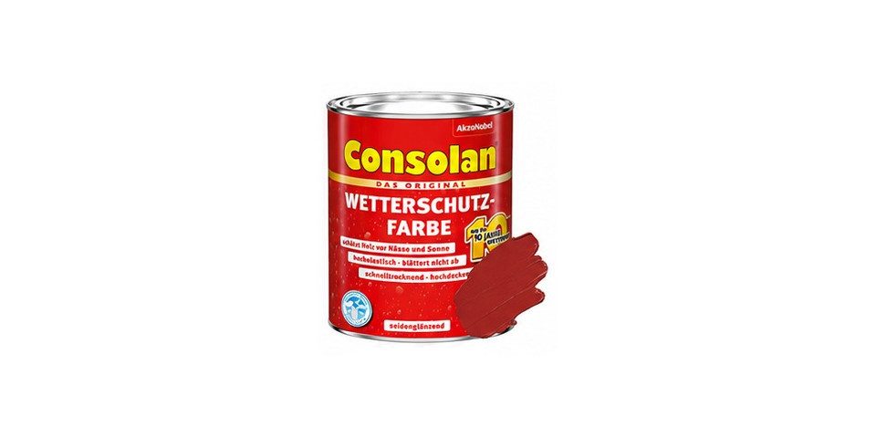 Consolan  Holzschutzlasur Consolan Wetterschutz-Farbe 0,75 L schwedenrot