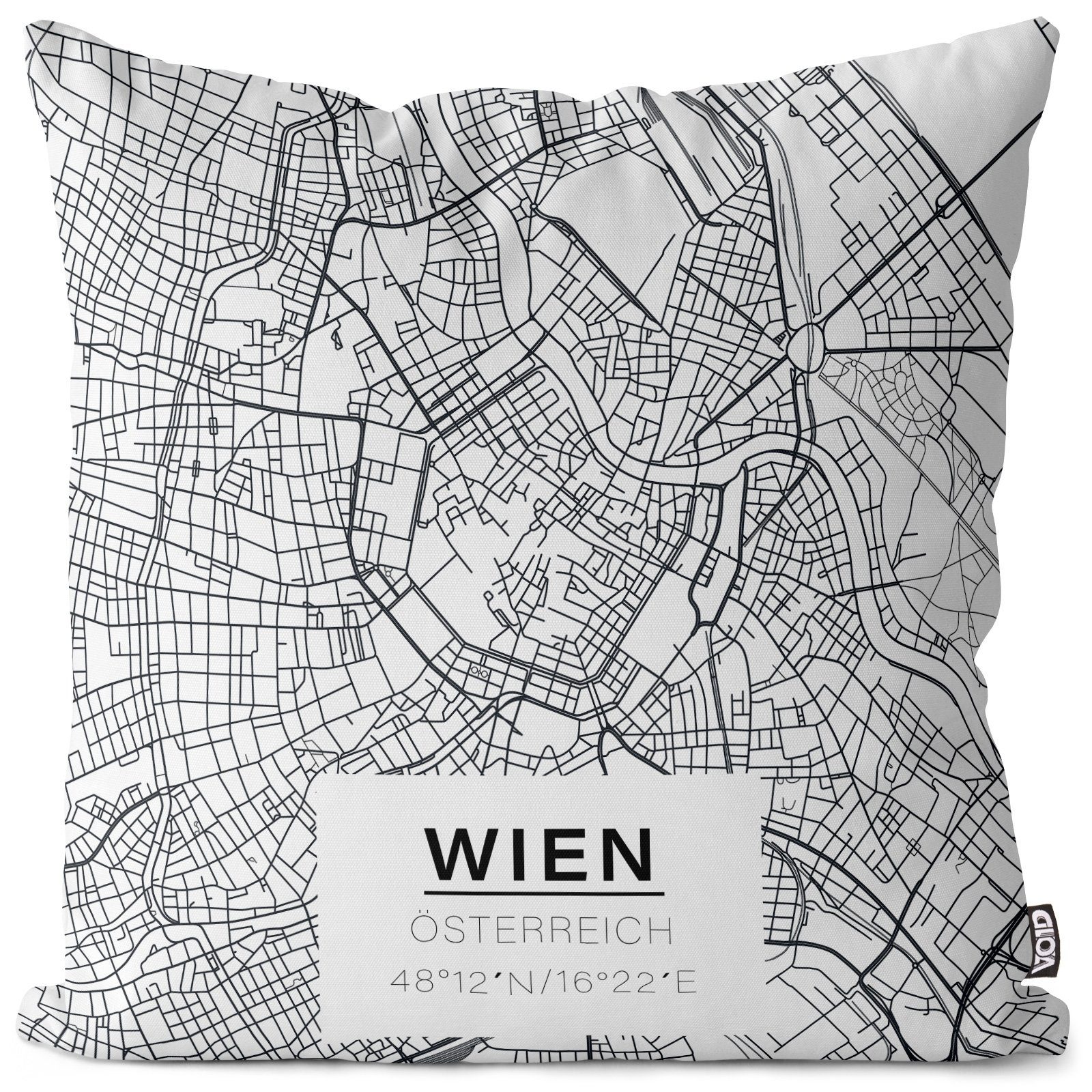 Kissenbezug, VOID (1 Stück), Wien Österreich Stadtkarte Stadtplan Landkarte Reise Städtereise
