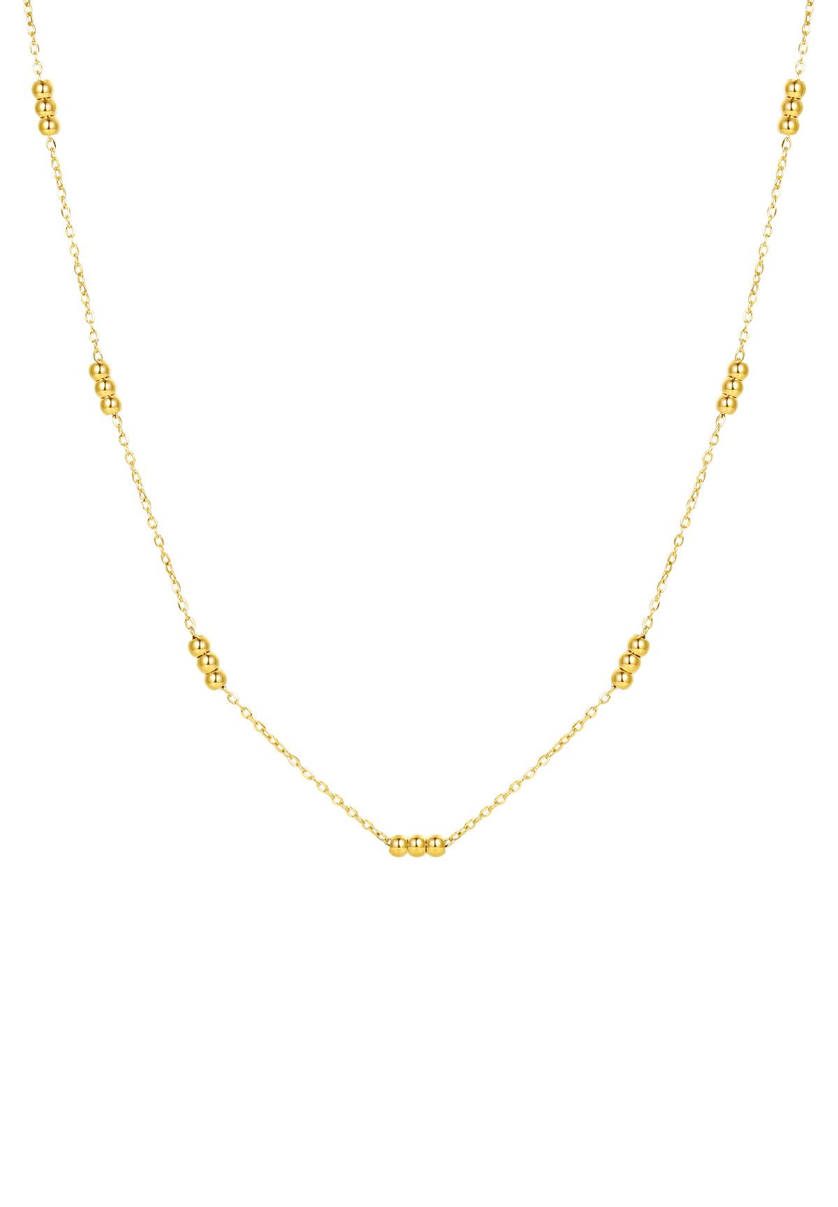 Edelstahlkette Dreifach-Satellitenkette für Damen, 18K Roségold vergoldet