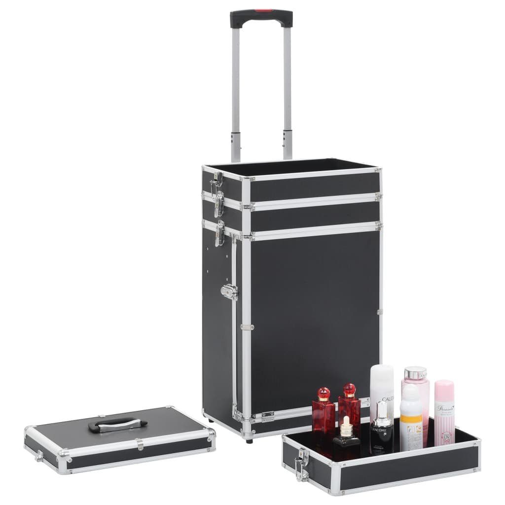 vidaXL Kosmetik-Koffer Kosmetikkoffer Schwarz Aluminium