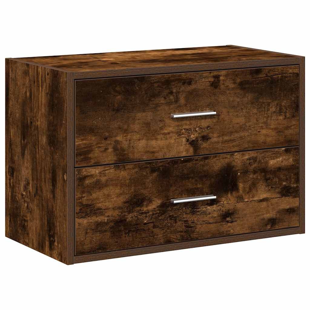 vidaXL Kommode Schrank mit 2 Schubladen Räuchereiche 60x31x40 cm Holzwerkstoff (1 St)
