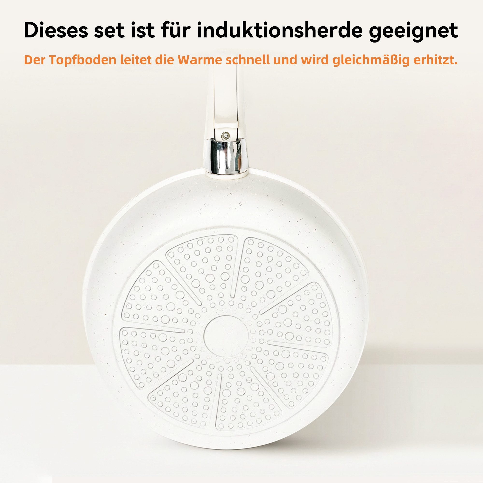 SEHAUSEU Pfannen-Set Topf-Set Kasserolle Bratpfanne Antihaft,weiß,11-tlg., (11-tlg) – Bild 4 von 5