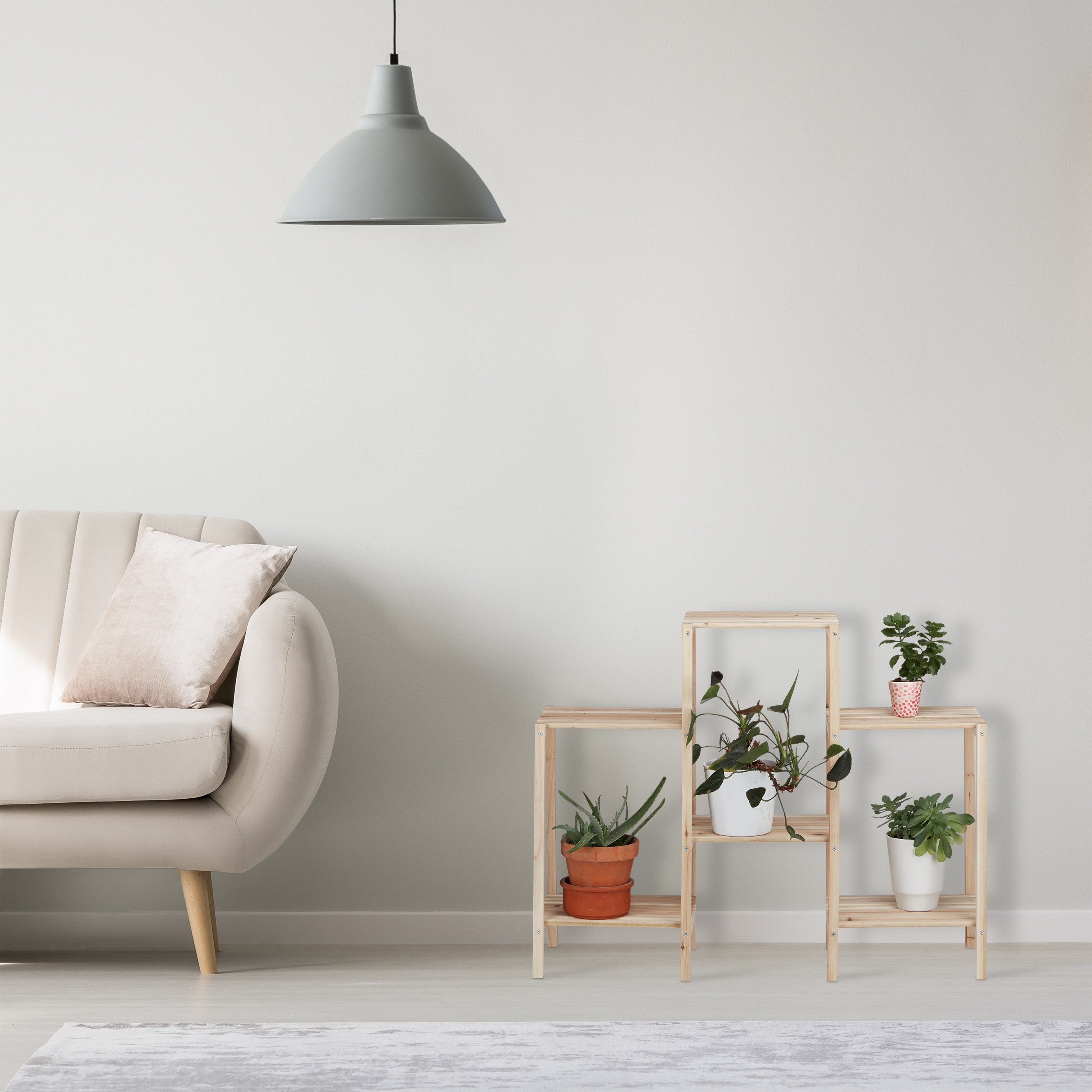 relaxdays Blumenständer Pflanzenregal Holz, M günstig online kaufen