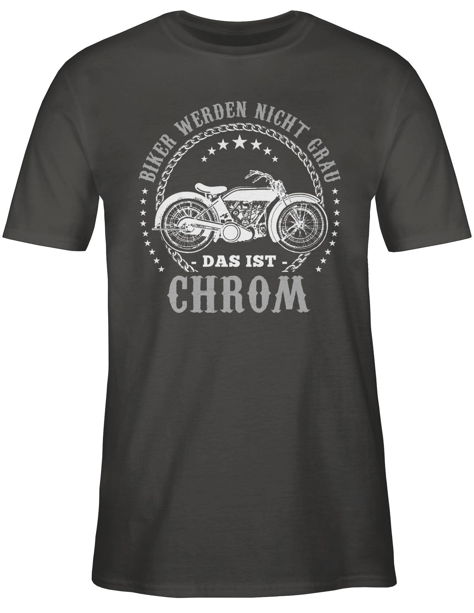 Shirtracer T-Shirt Biker werden Motorrad 02 - nicht grau Chrom Dunkelgrau Biker
