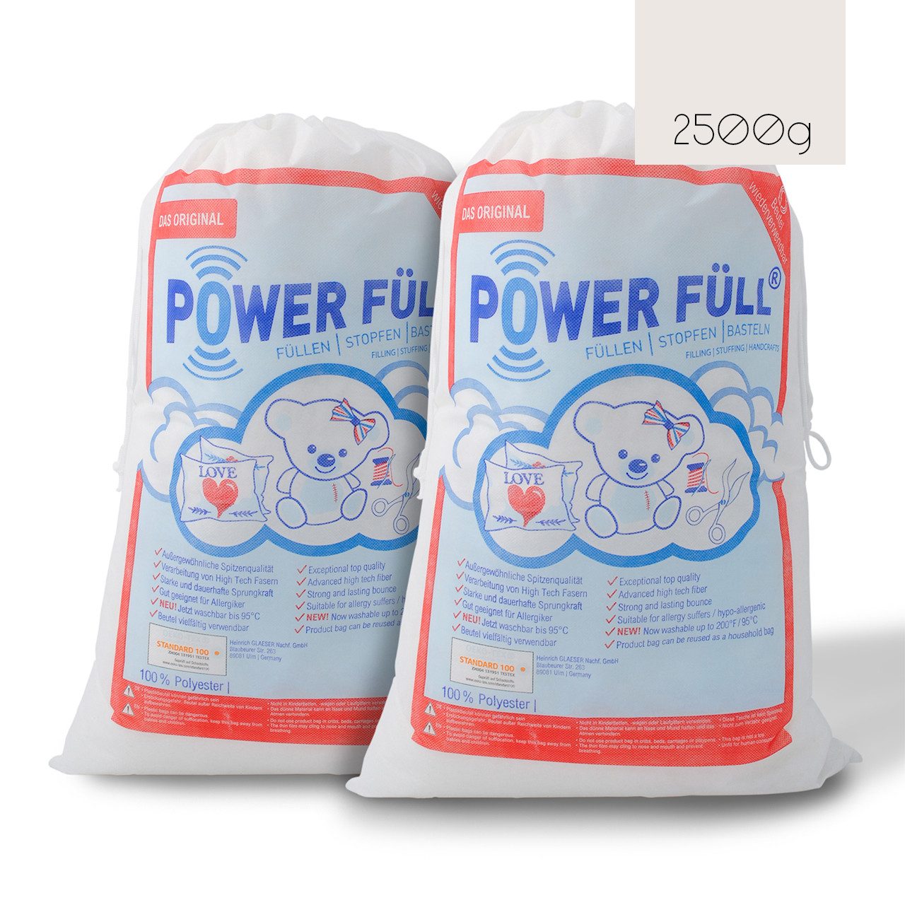 POWER FÜLL Kissenfüllung Power Füll Füllwatte 2500g