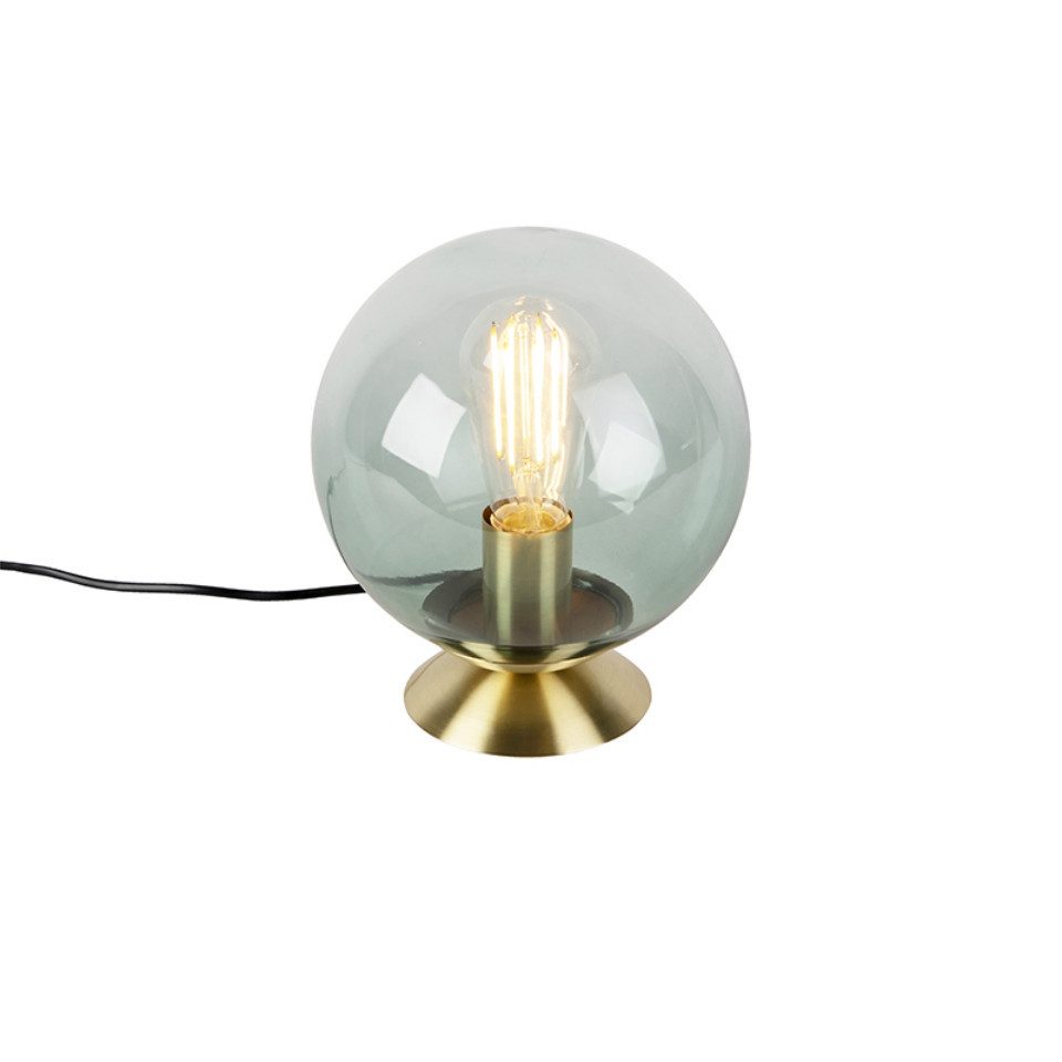 Qazqa Tischleuchte Pallon, ohne Leuchtmittel, Warmweiß, QAZQA Tisch­leuchte, e27, Grün, Glas, Art Deco