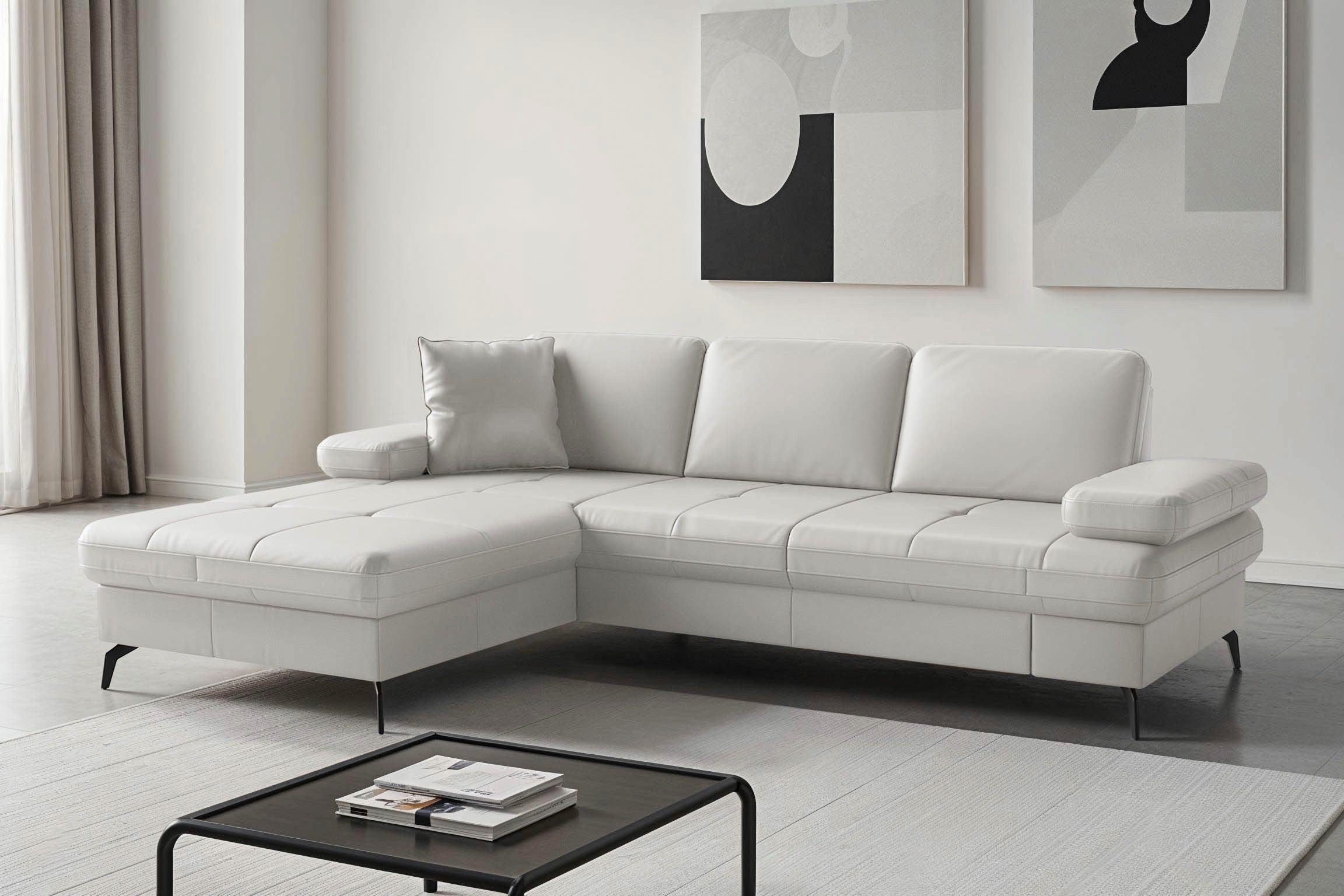 sit&more Ecksofa Morris Jubi, Recamiere, Breite 247 cm, mit Armteilfunktion, wahlweise mit Schlaffunktion