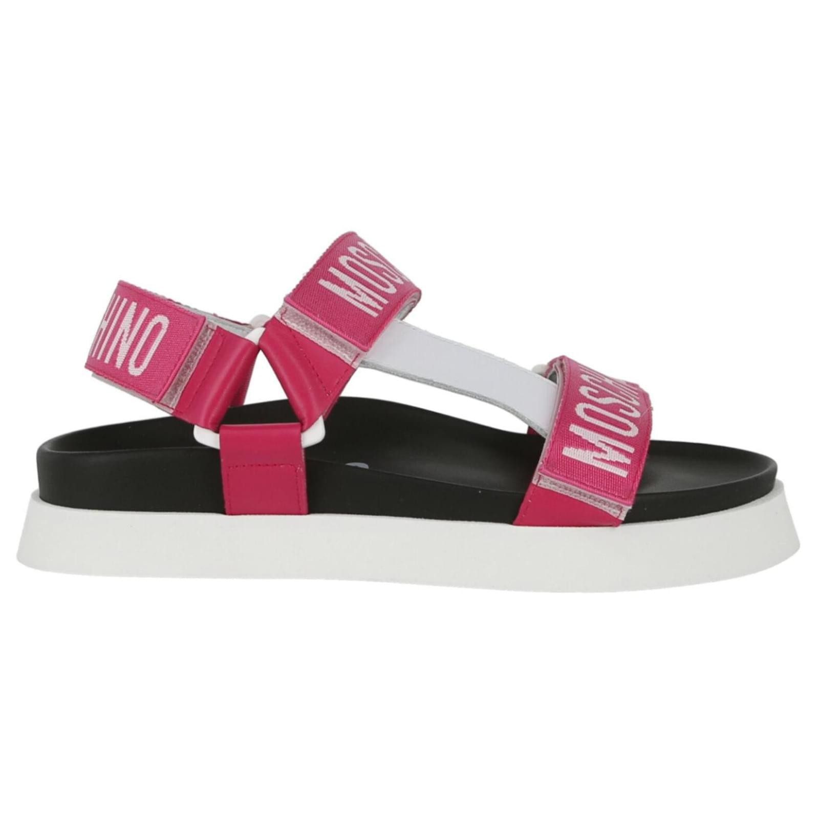 Moschino MOSCHINO Damen SANDAL LOD. FUSSBET40 NASTRO ROSA Sandalen Sandale Klettverschluss