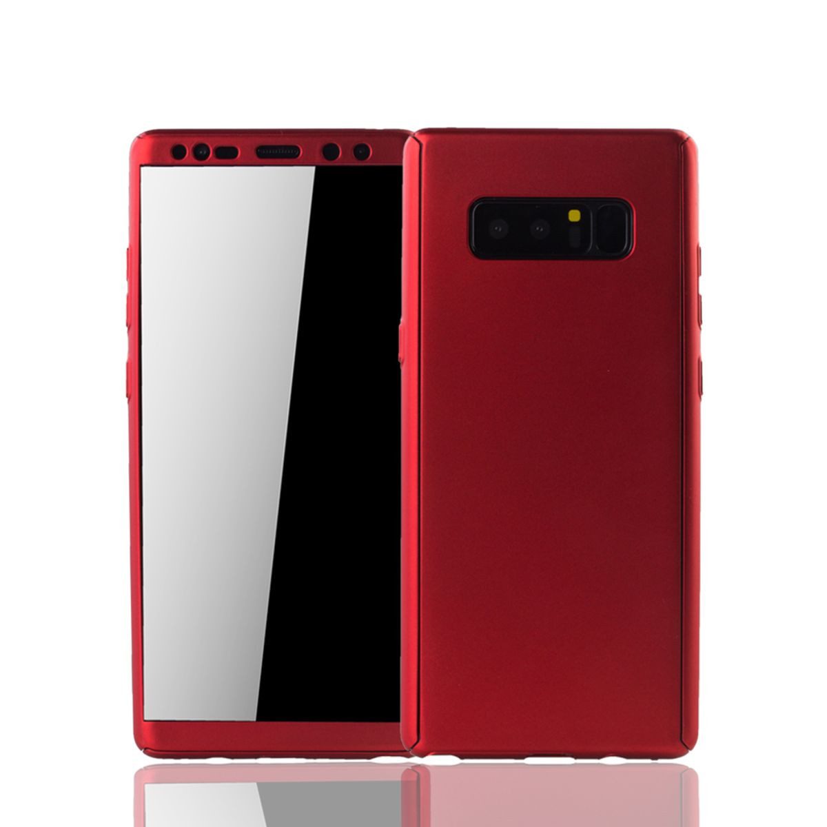 König Design Handyhülle Samsung Galaxy Note 8, Samsung Galaxy Note 8 Handyhülle 360 Grad Schutz Full Cover Rot
