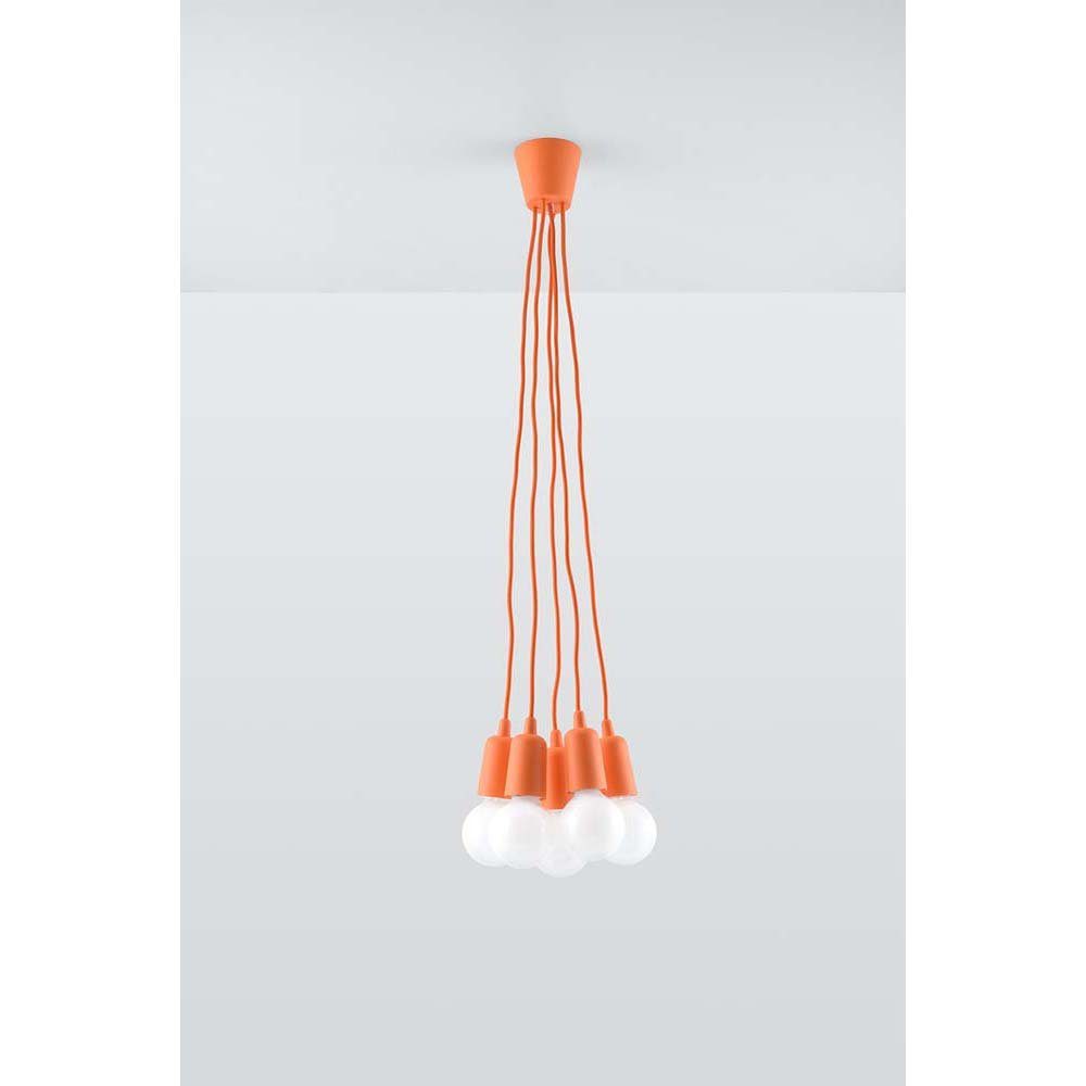 Deckenleuchte 5-flammig nicht Wohnzimmer inklusive, PVC Esszimmer etc-shop Leuchtmittel Orange Pendelleuchte Pendelleuchte,