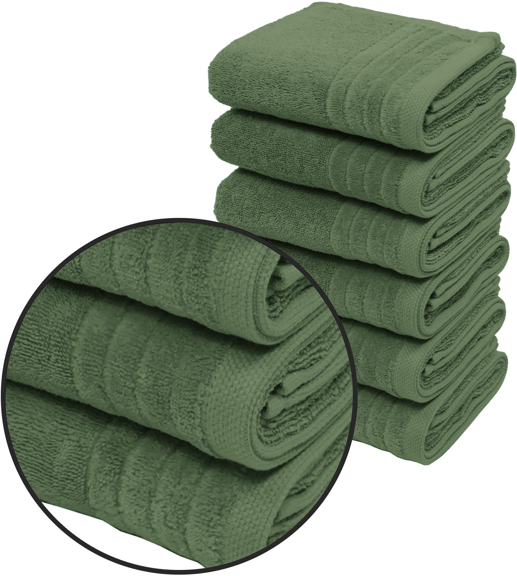 OTTO home Handtücher Sanremo Premium, Premium Handtücher, 600 gr/m², 40x70cm, Frottier (Set, 6-St), mit Bordüre, flauschig und weich, Händehandtücher, 5 Jahre Garantie