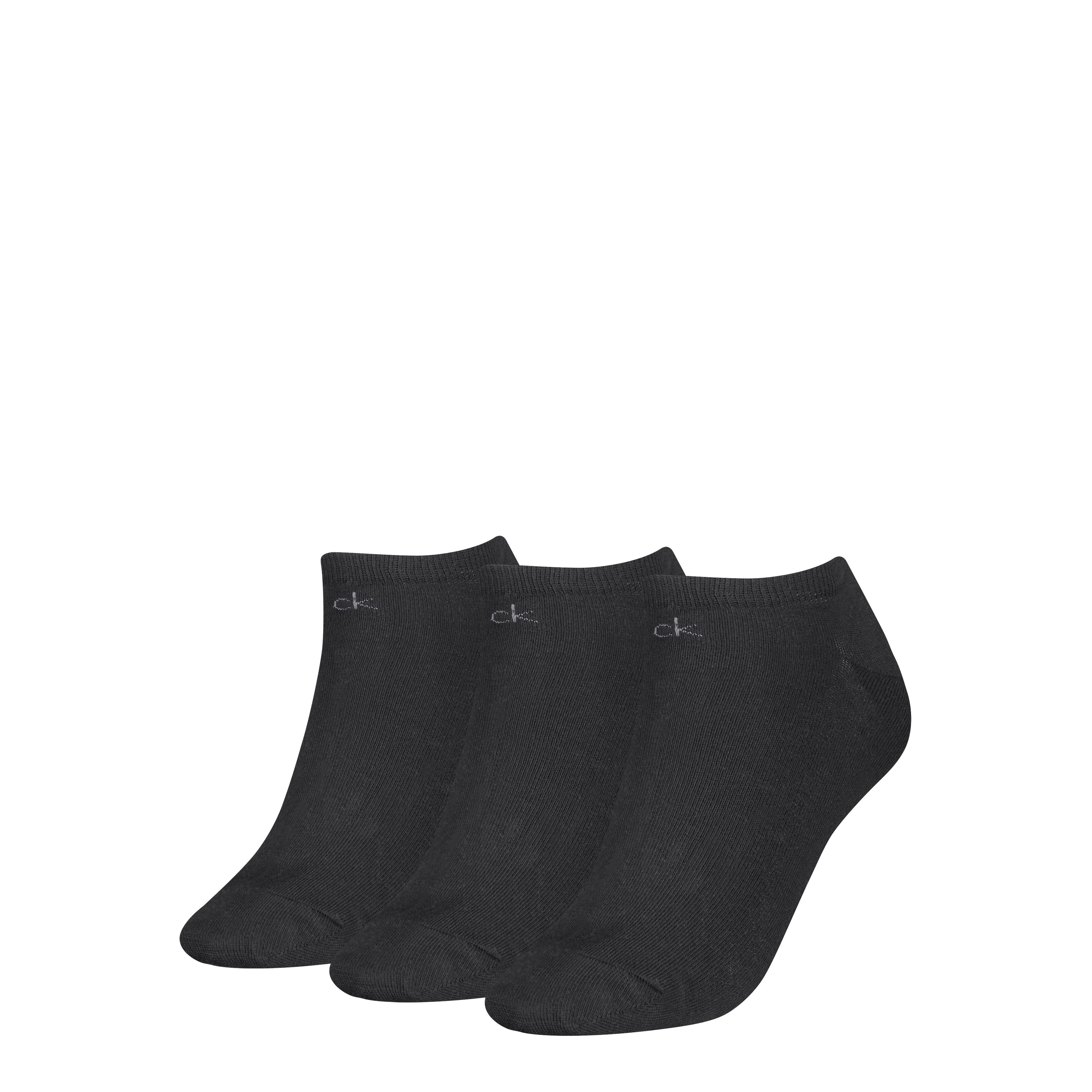 Calvin Klein Sneakersocken CK WOMEN SNEAKER (3 Paar) schmales Rippenbündchen, Cotton-Mix, elastisch