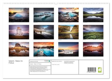 CALVENDO Wandkalender Island - Natur im Fokus (Premium, hochwertiger DIN A2 Wandkalender 2023, Kunstdruck in Hochglanz)