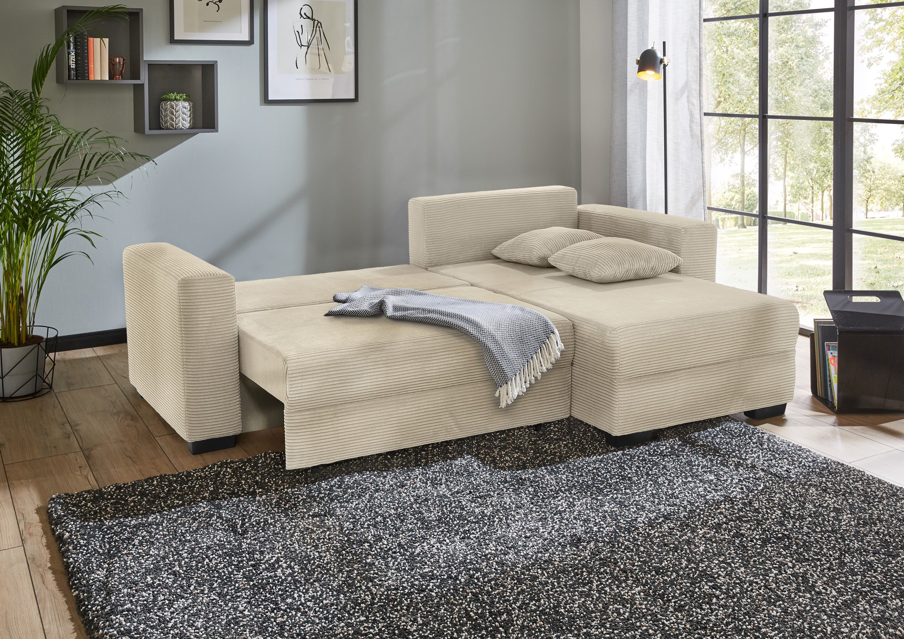 Jockenhöfer Gruppe Ecksofa "Elmau L-Form, B: 235cm", mit Bettfunktion, Bett günstig online kaufen
