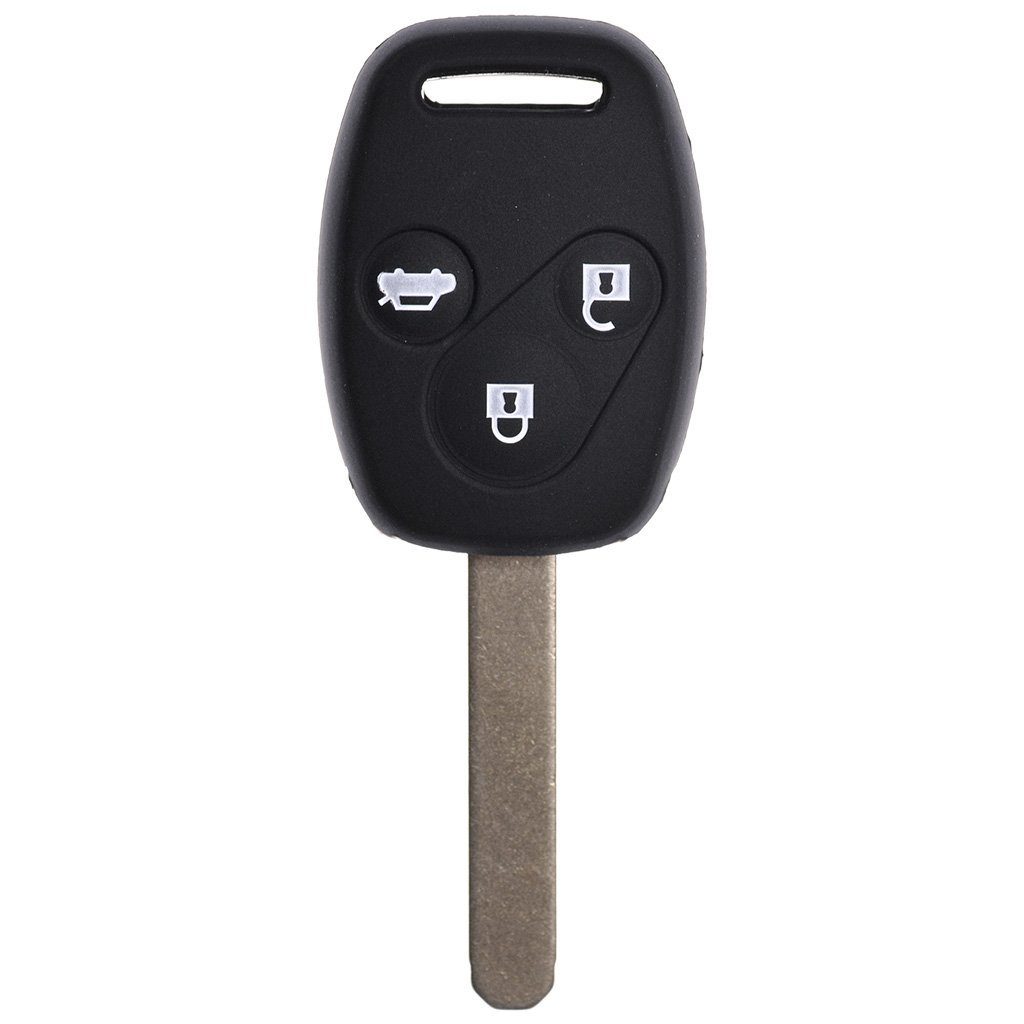 mt-key Schlüsseltasche Autoschlüssel Softcase Silikon Schutzhülle Schwarz, für Honda Accord Civic Jazz FR-V CR-V 3 Tasten Funk Fernbedienung