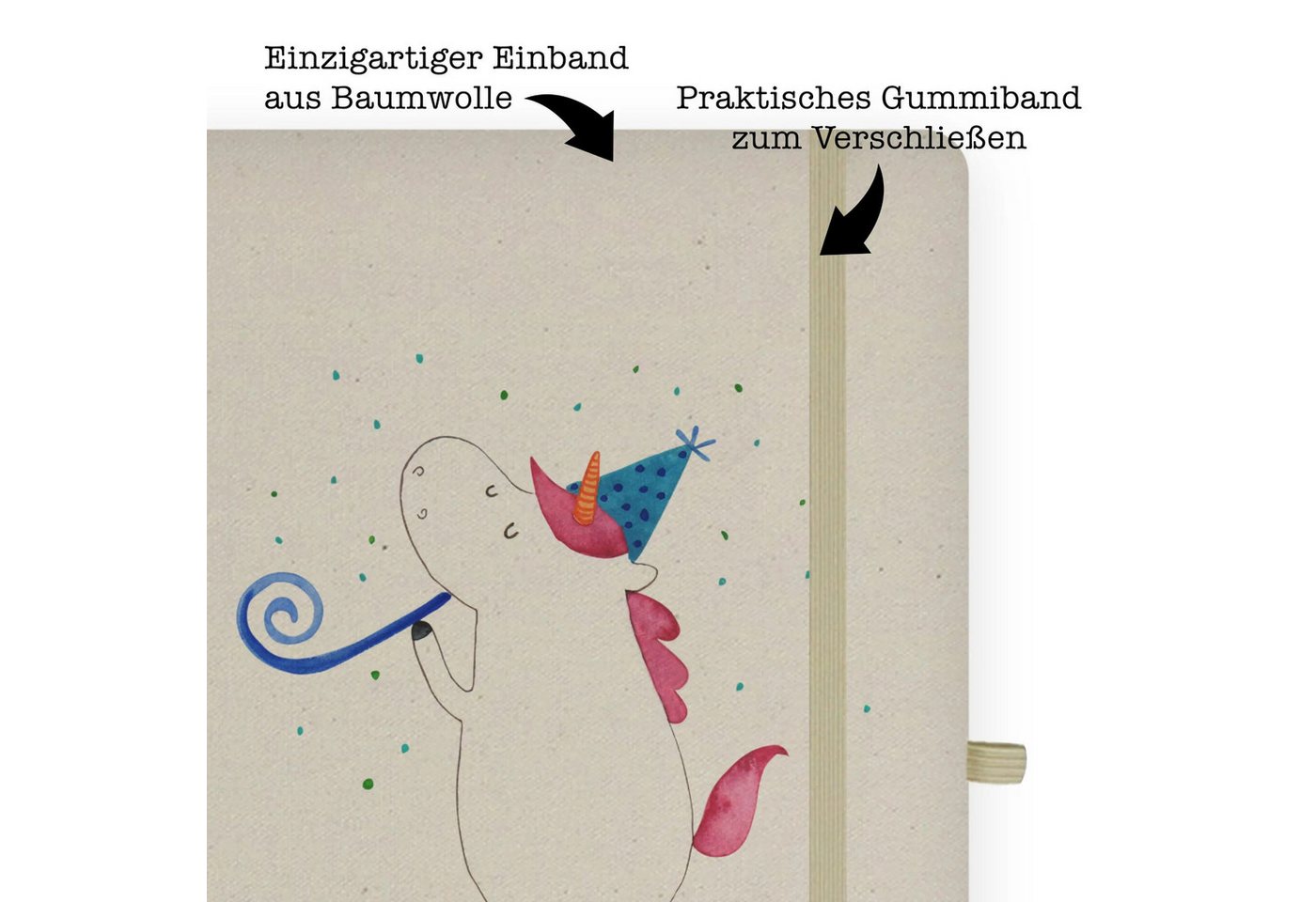 Thumbnail - Mr. & Mrs. Panda Notizbuch Einhorn Party - Transparent - Geschenk, Einhörner, DIN A4 Projektbuch Mr. & Mrs. Panda, Kreat...