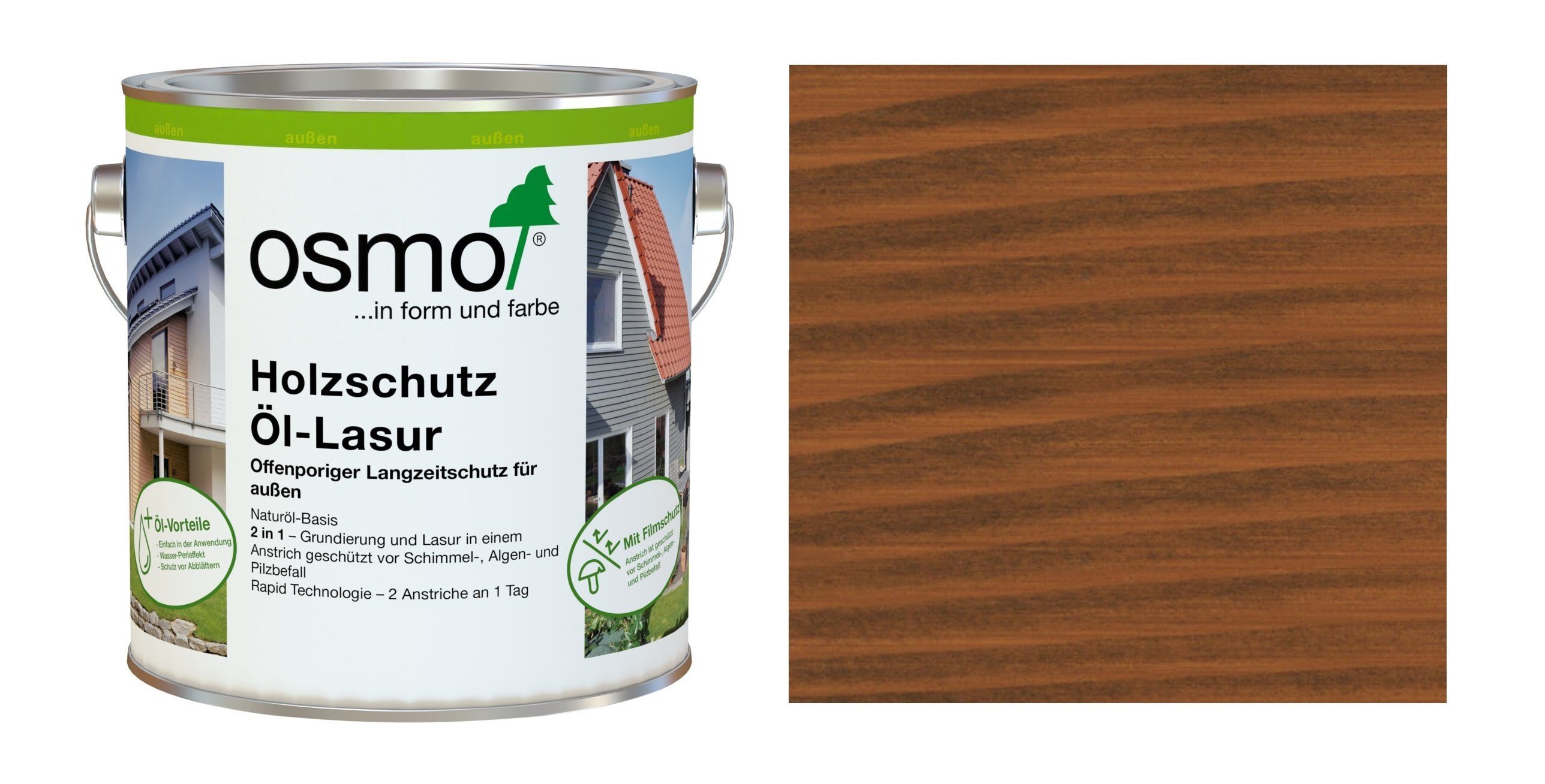 Osmo Holzöl OSMO 707 Holzschutz Öl Lasur Nußbaum 2,5 Ltr