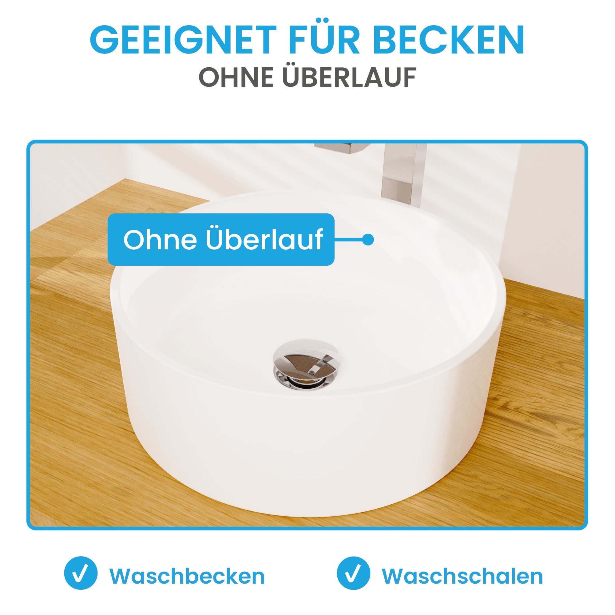 Bächlein Ablaufgarnitur Ablaufgarnitur Waschbeckenabfluss Pop Up - extra lang