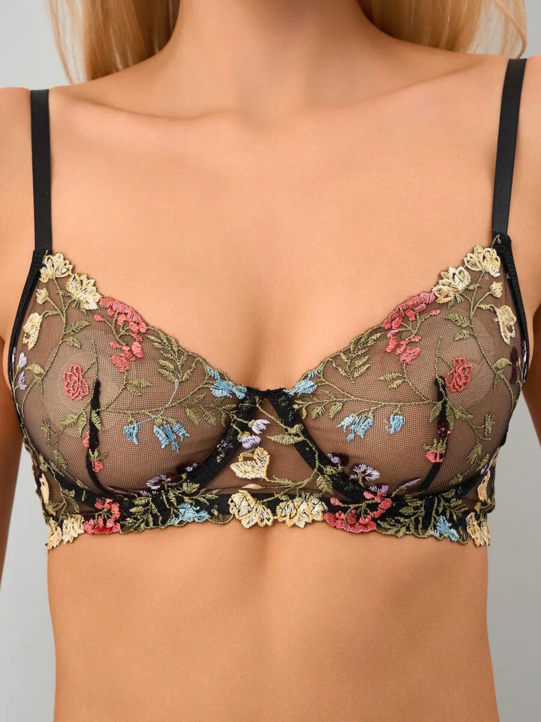 Elegant Love Set: Push-up-BH Sexy Dessous Set, BH und Tanga,Lingerie-Set (Set, 2-tlg., mit String) Transparente Damenunterwäsche - Reizwäsche – Bild 5 von 5