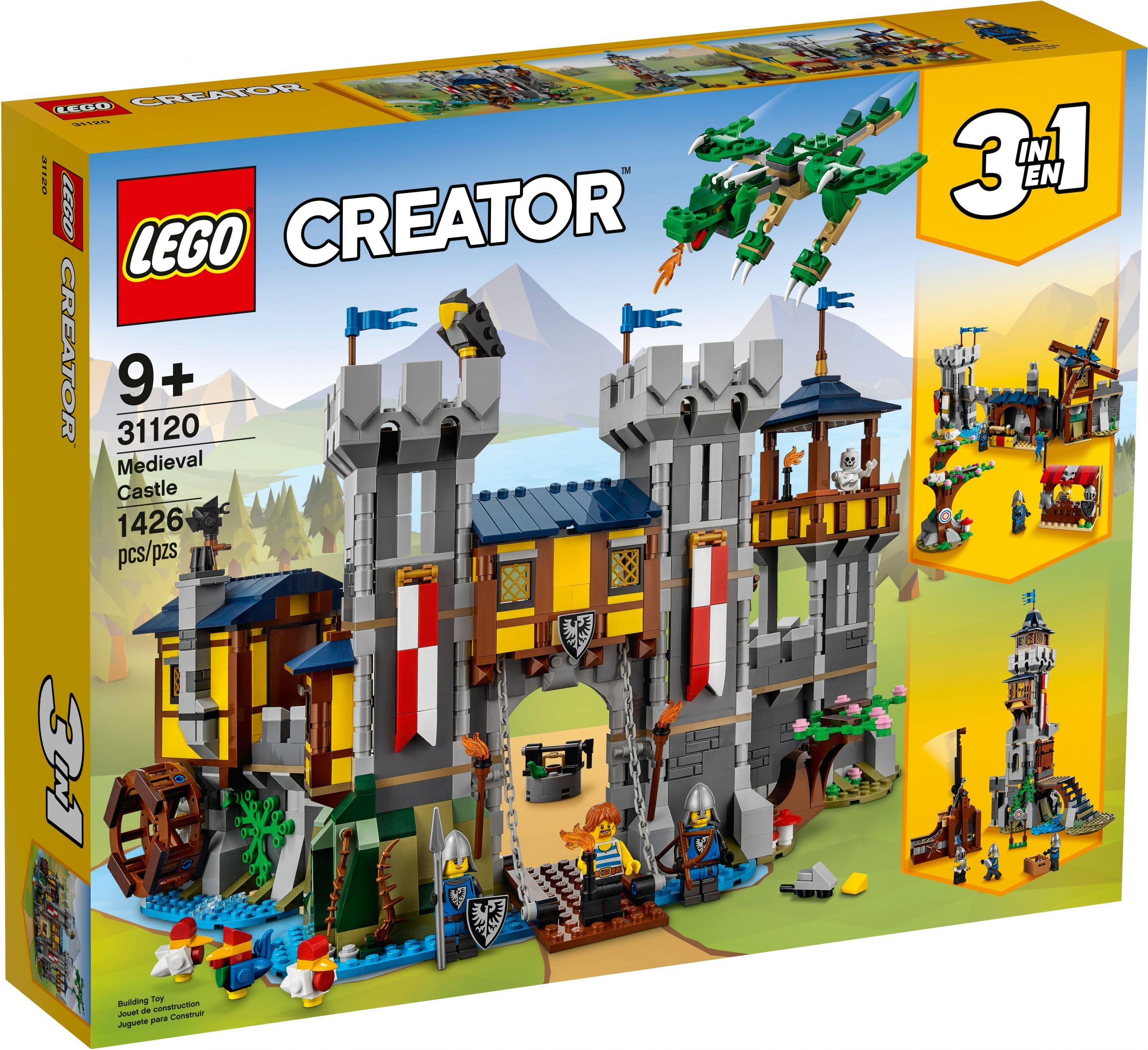LEGO® Konstruktionsspielsteine LEGO® Creator 3in1 - Mittelalterliche Burg, (Set, 1426 St)