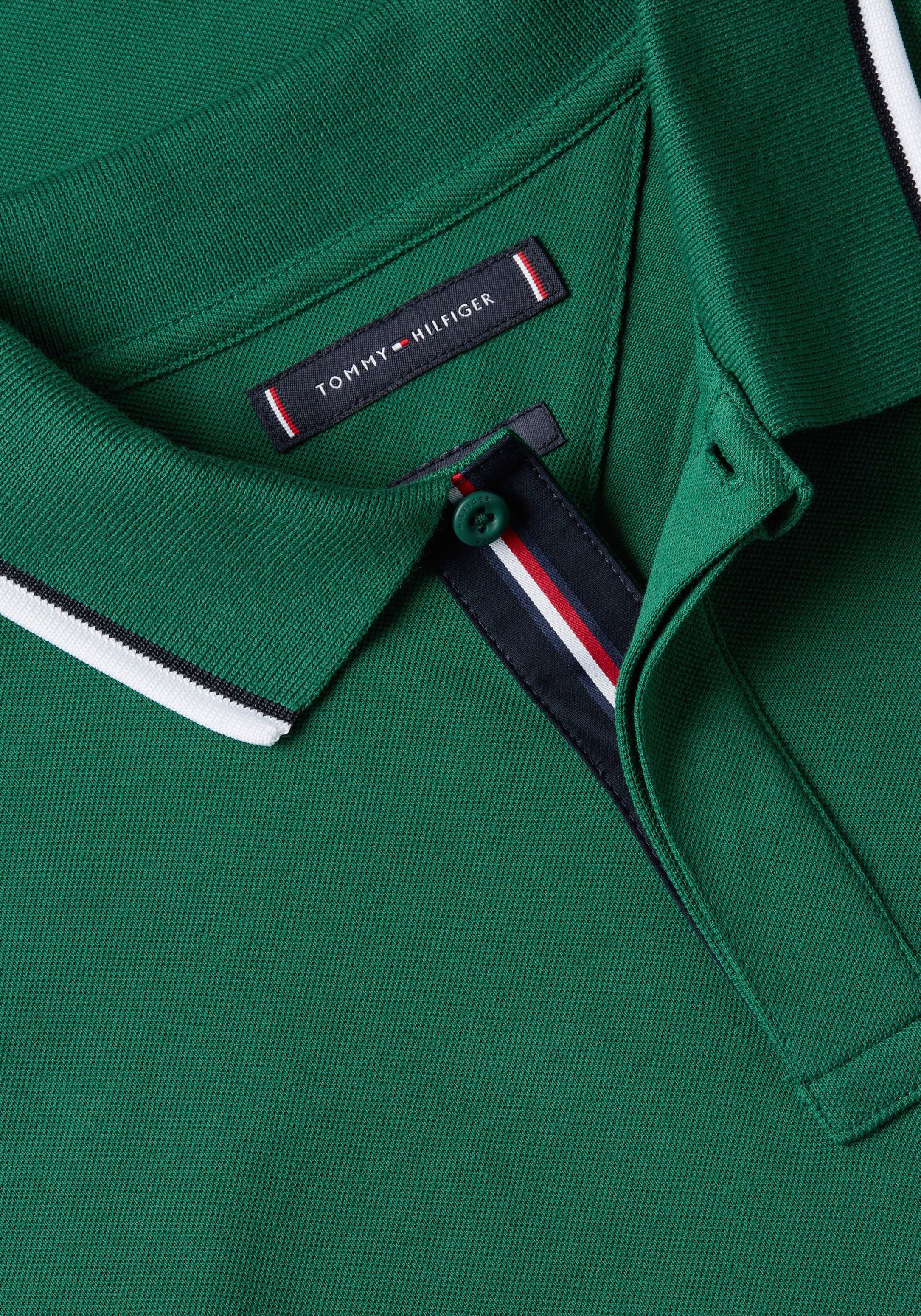 Tommy POLO Prep am Green LOVE mit Poloshirt Kragen Hilfiger REG BRAND Logotape LOGO