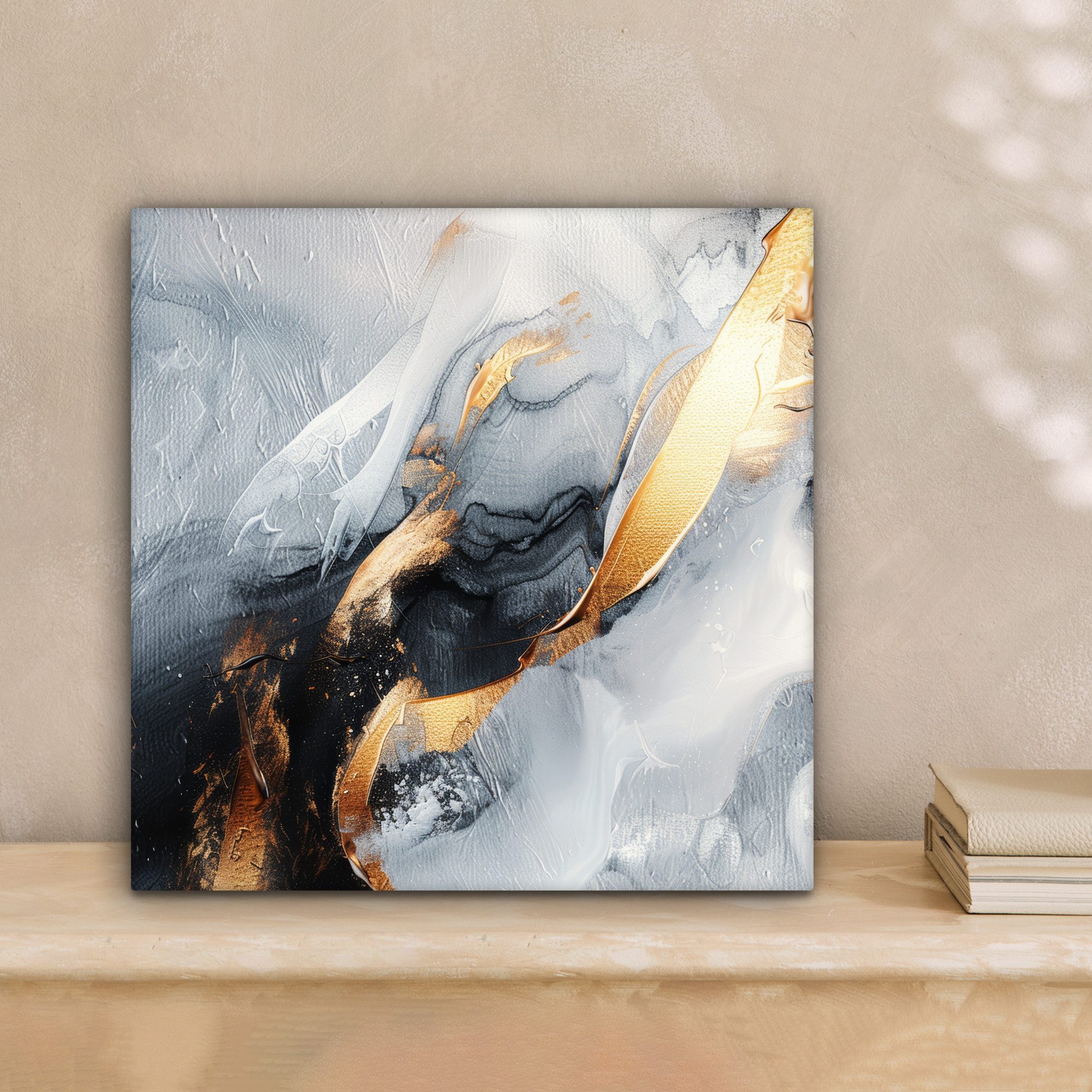 OneMillionCanvasses® Leinwandbild Abstrakt - Gold - Farbe - Ästhetik - Kuns günstig online kaufen