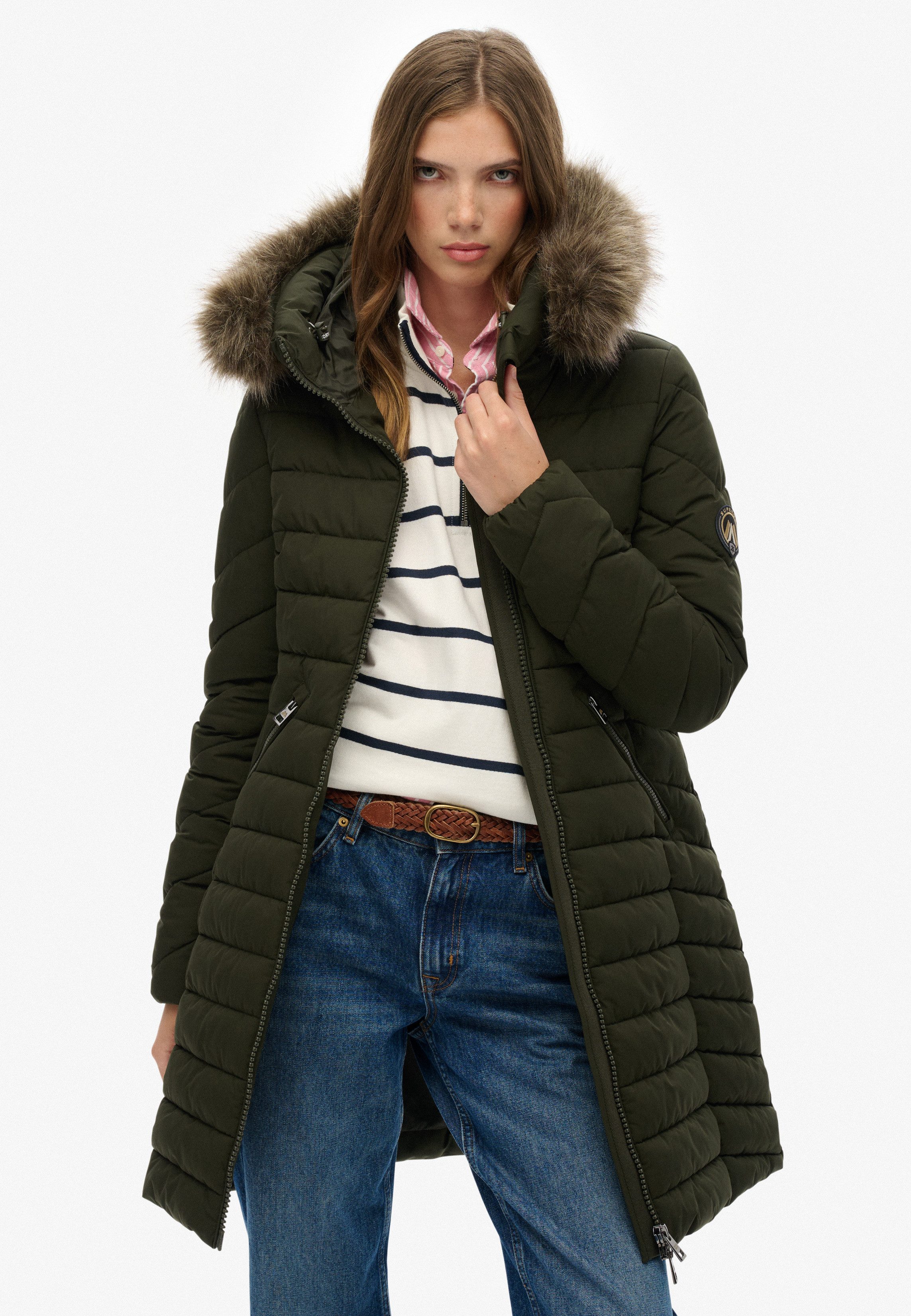 Superdry Steppjacke FUJI FAUX FUR HOOD günstig online kaufen