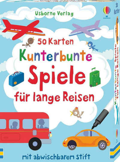 Usborne Verlag Spiel, 50 Karten: Kunterbunte Spiele für lange Reisen