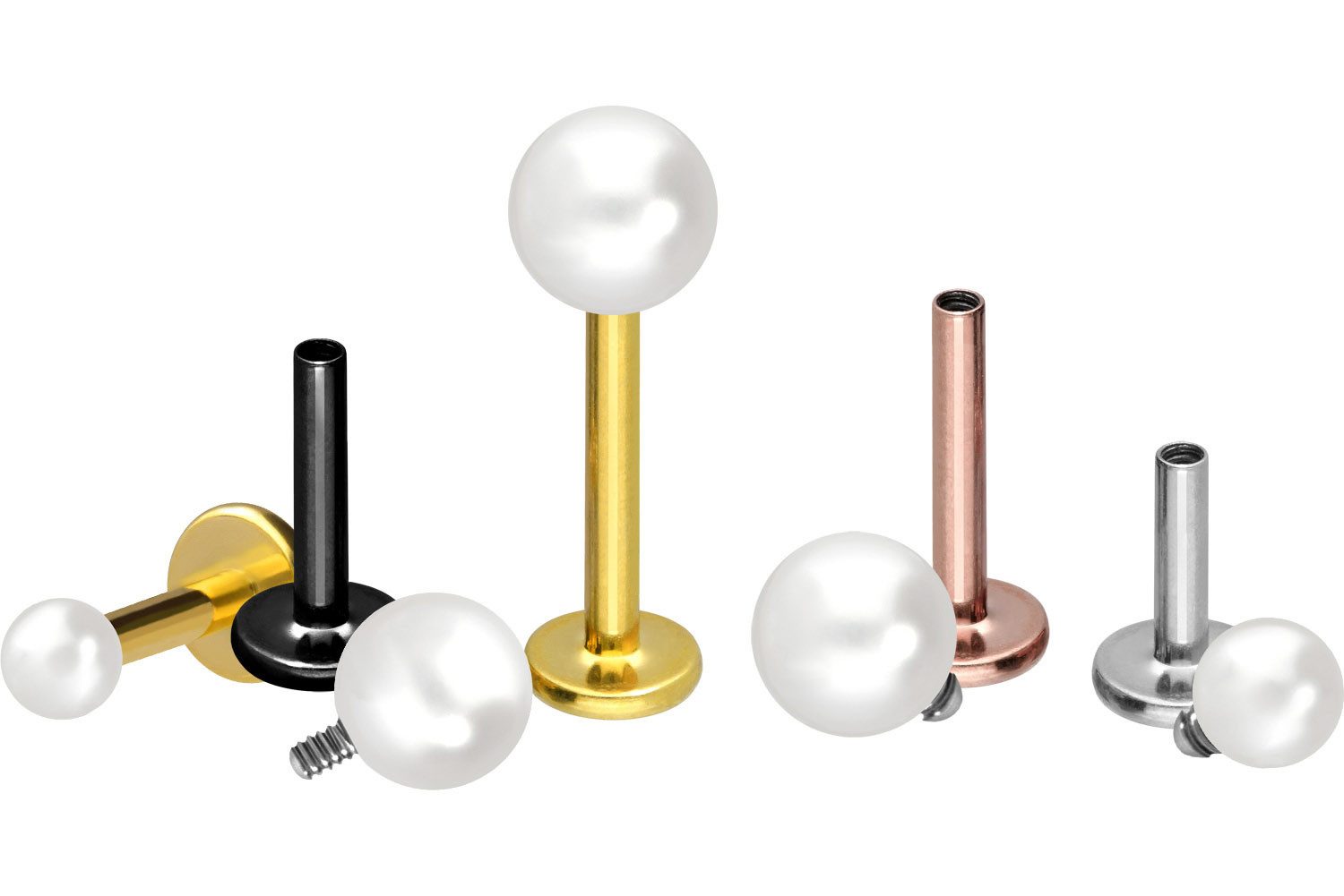 PIERCINGLINE Piercing-Set Titan Labret mit Innengewinde SYNTHETISCHE PERLE günstig online kaufen