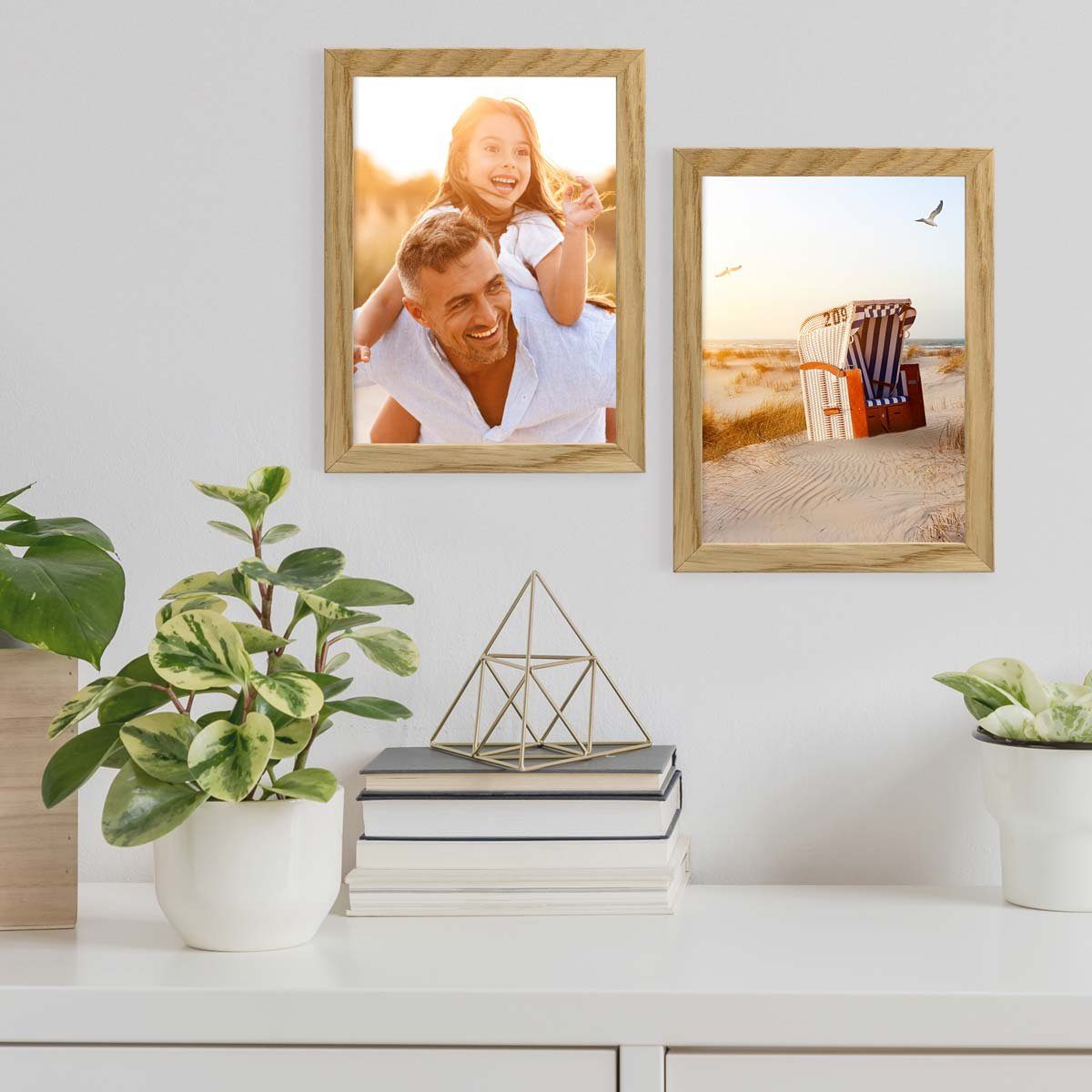PHOTOLINI Bilderrahmen 2er Set Massivholz-Rahmen Modern günstig online kaufen