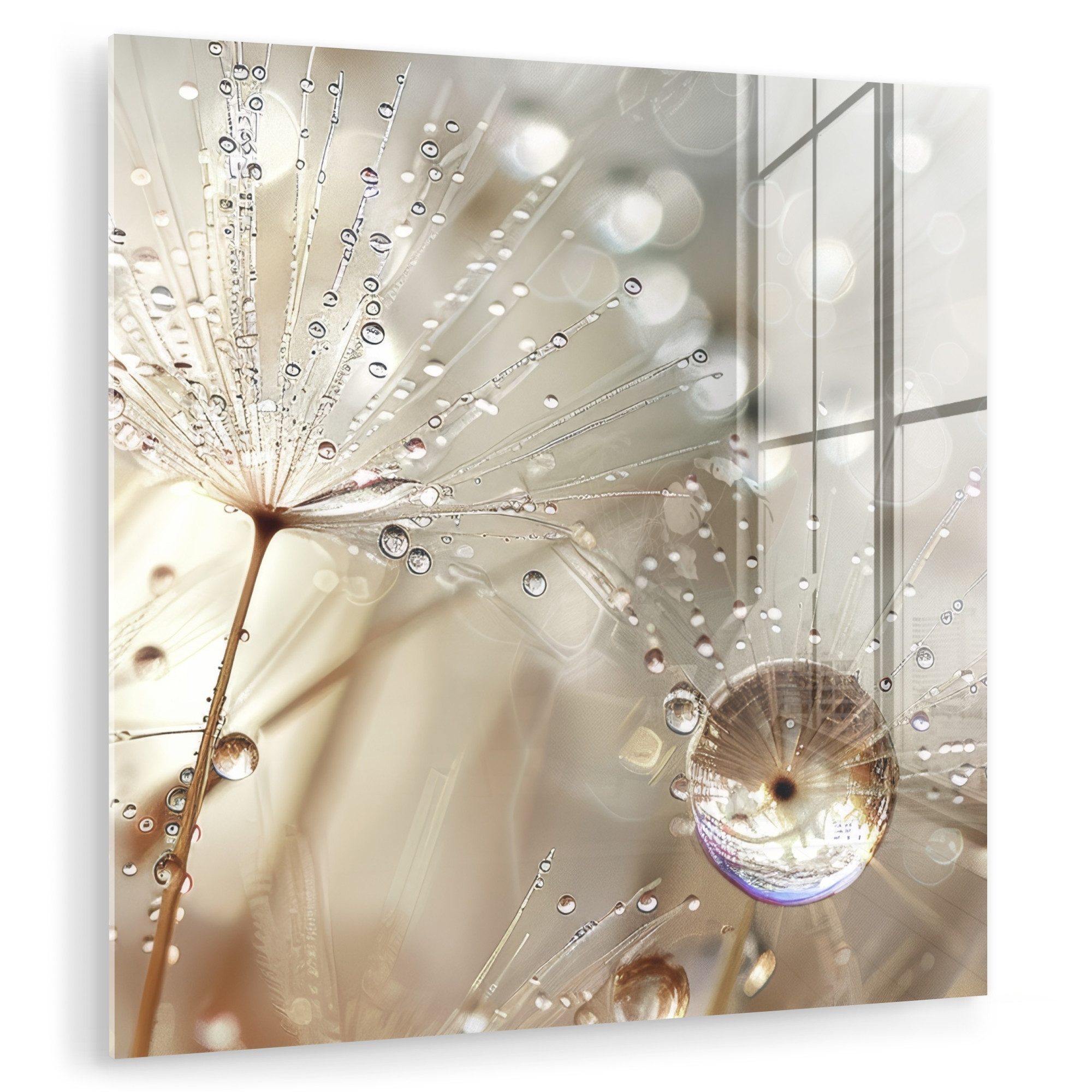 MuchoWow Acrylglasbild Natur - Blumen - Tropfen - Regen, Inkl. Aufhängung, günstig online kaufen