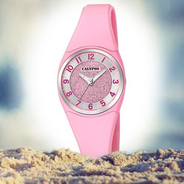 CALYPSO WATCHES Quarzuhr Calypso Damen Uhr K5752/2 Kunststoff PU, Damen Armbanduhr rund, Kunststoff, PUarmband rosa, Fashion