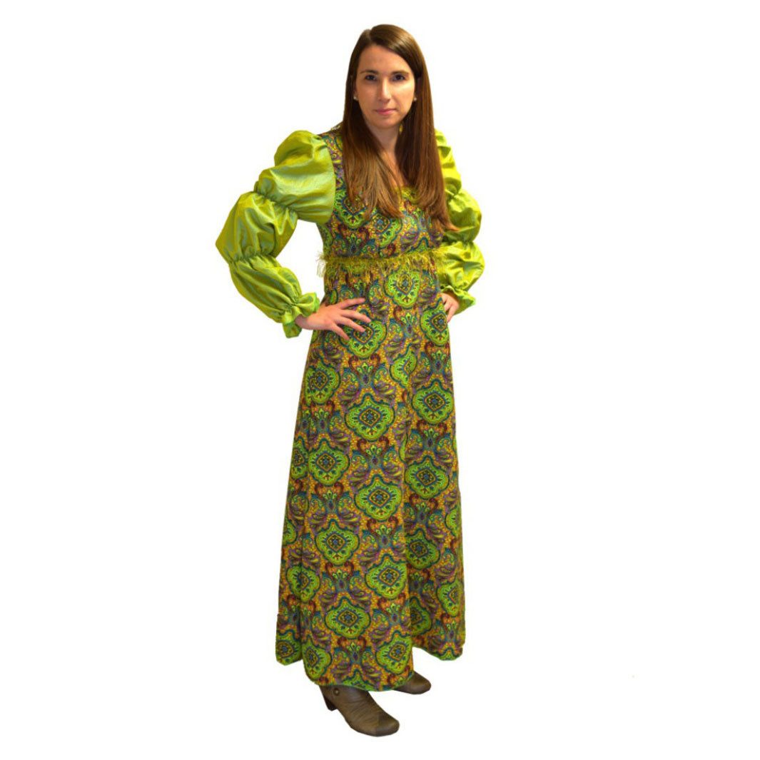 Lipta TDP Burgfräulein-Kostüm Hofdame Mittelalter Kleid Grün Gold für Erwachsene