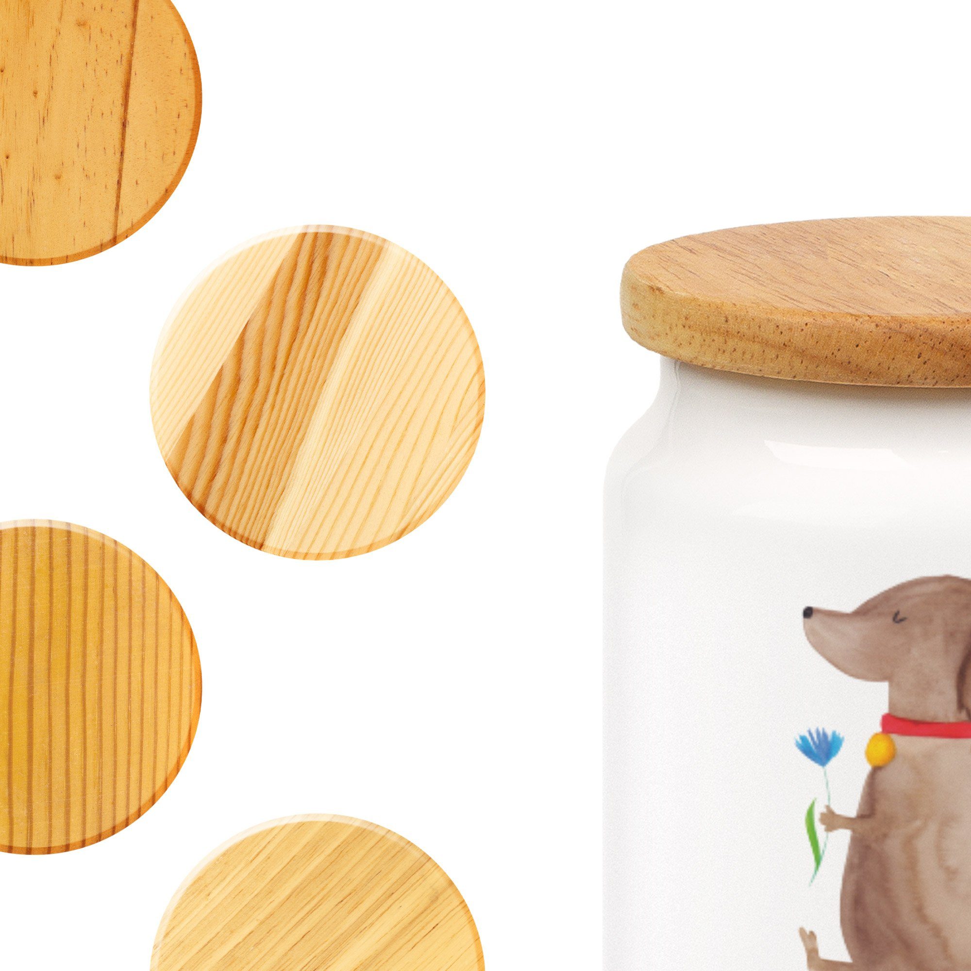 Hundemama, Haustier, Vorratsdose Weiß Blume (1-tlg) Hund - Vorratsbehälter, Geschenk, - & Panda Keramik, K, Mrs. Mr.