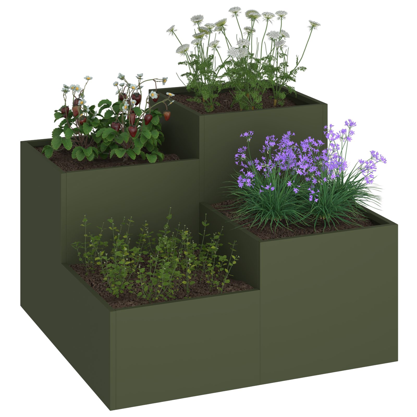 vidaXL Blumentopf Pflanzkübel 80x80x60 cm Olivgrün günstig online kaufen