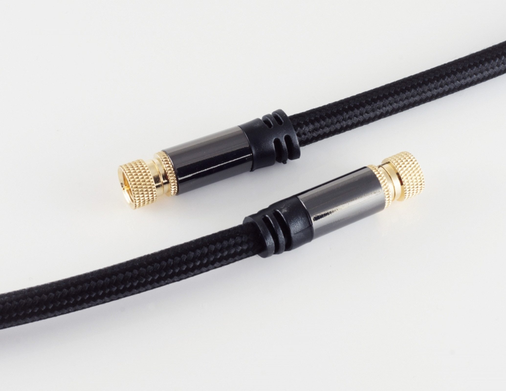 Sky Vision PREMIUM LINE SAT-Kabel, F-Stecker, F-Stecker (150 cm), vergoldete Stecker, Textil-Mantel