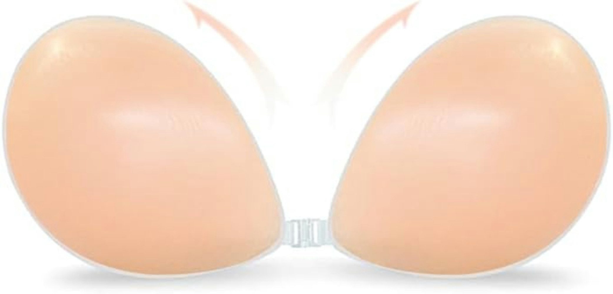 Klebe-BH 2 St. Selbstklebender Push-Up BH trägerlos Rückenfrei Cup D Beige