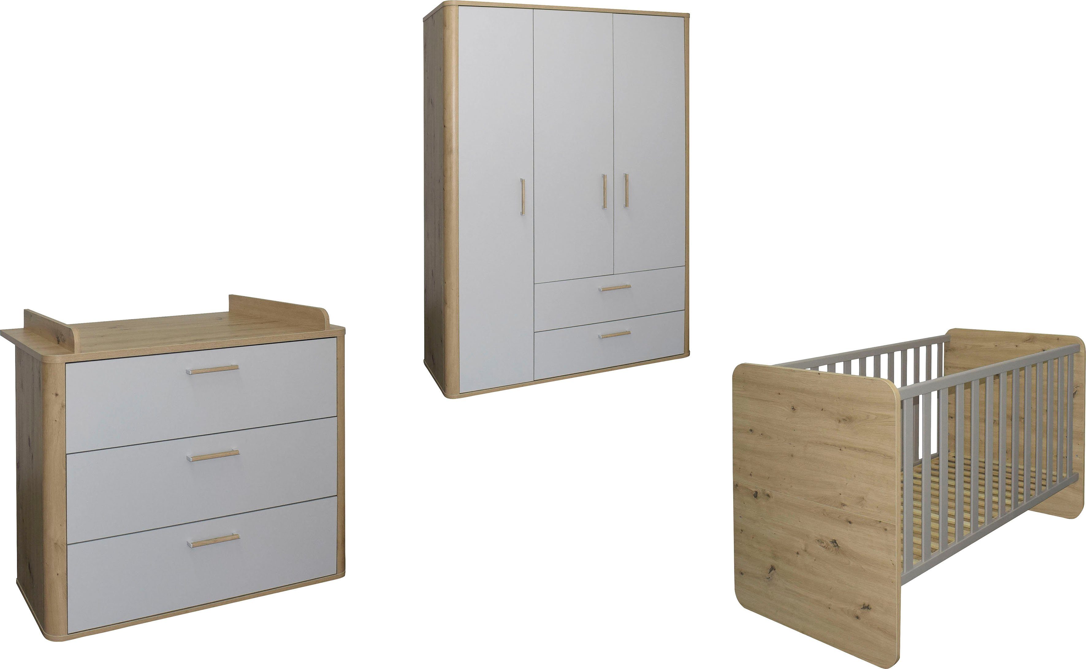 Mäusbacher Babymöbel-Set Lilly, (3-tlg., Wiko/Bett/Kleiderschrank)