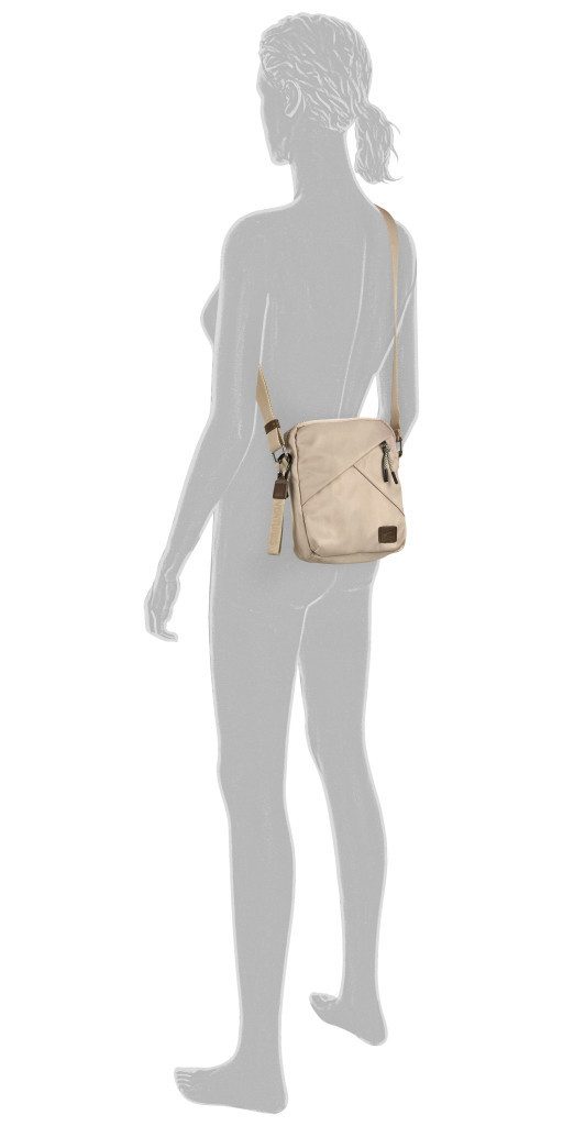 camel active Umhängetasche Aurum (Set, 2-tlg., abnehmbare Anhänger), aus recyceltem Polyester in Nylonstruktur, leicht & mit feinen Details