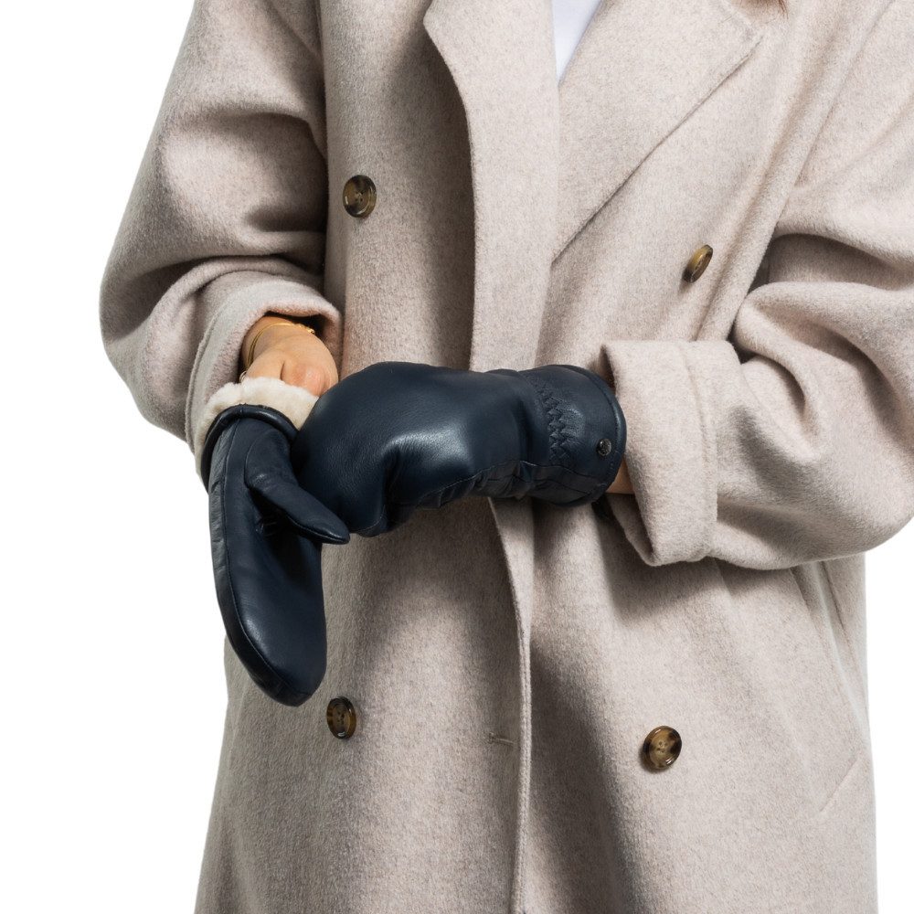 Hand Gewand by Weikert Fäustlinge HANNI - Lammnappa/- Lammfell-Fäustlinge mit Touchscreen Funktion