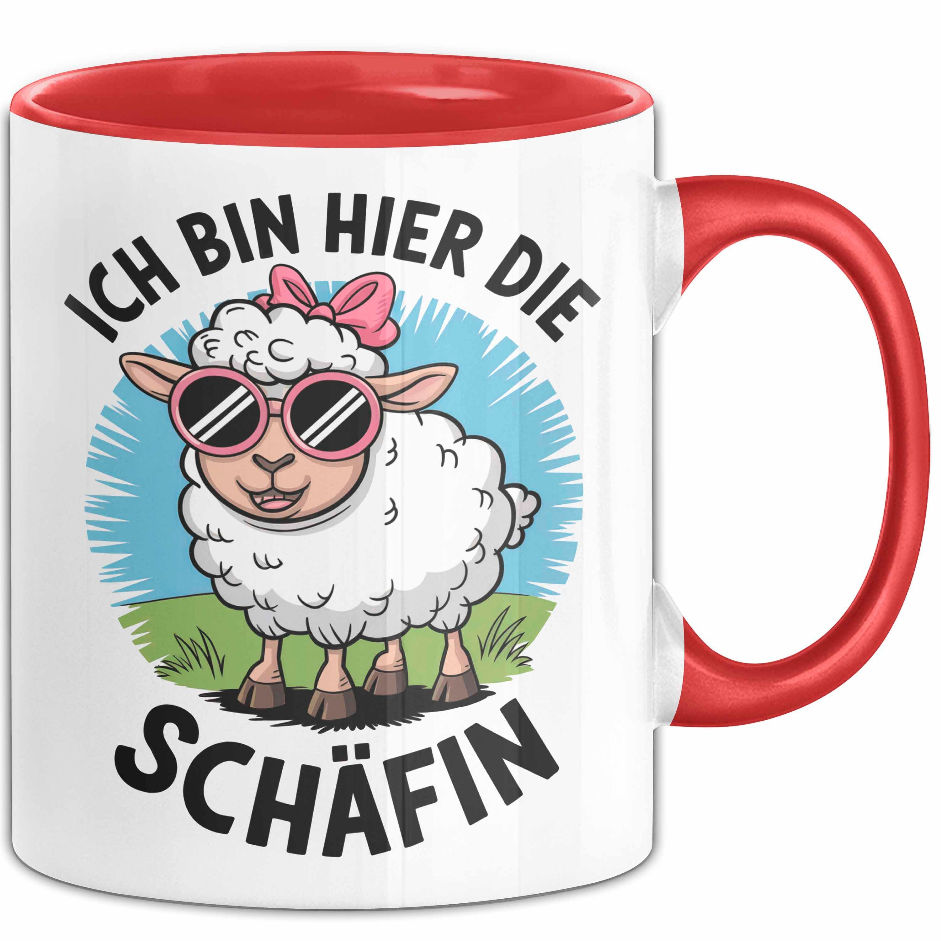 Trendation Tasse Schaf Tier Tasse Geschenk Lustige Geschenkidee Spruch Ich bin hier d