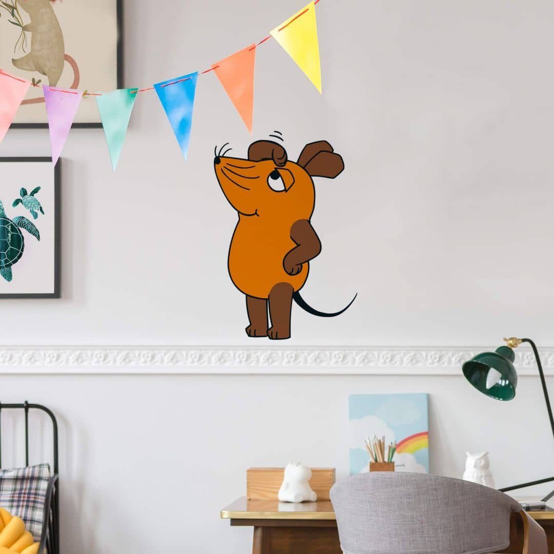 Die Maus Wandtattoo Kinderzimmer Wandbild Junge Mädchen Kinder Wandsticker Baby Deko, selbstklebend, entfernbar