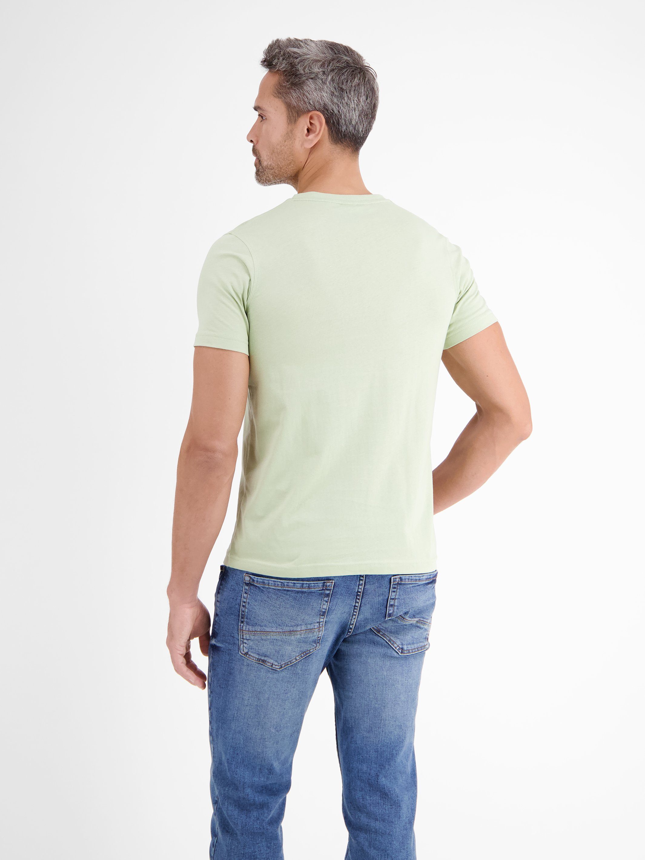 O-Neck LERROS mit T-Shirt SILVER T-Shirt PINE LERROS
