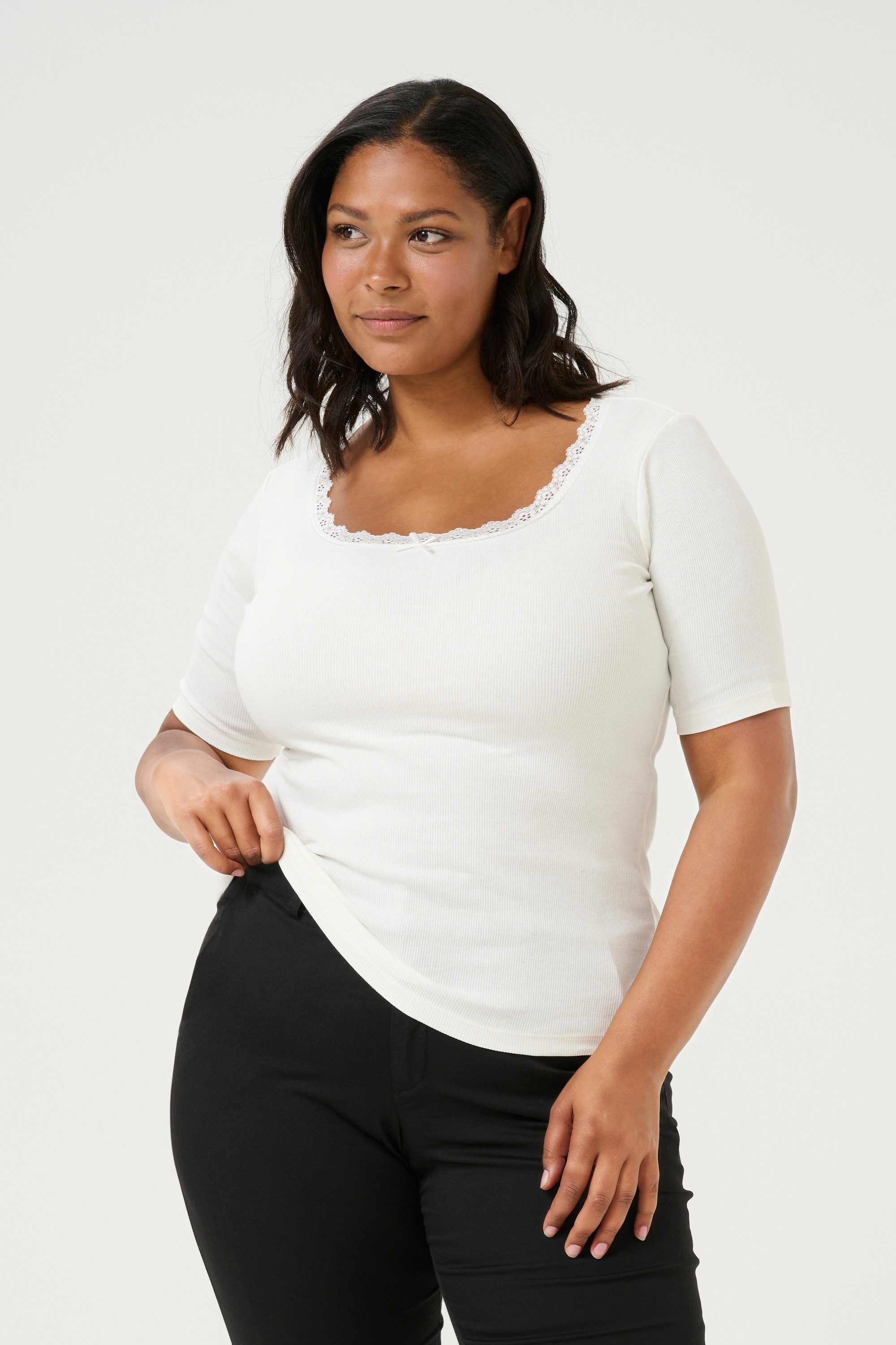 KAFFE Curve T-Shirt T-Shirt kurzarm KCbritt Große Größen