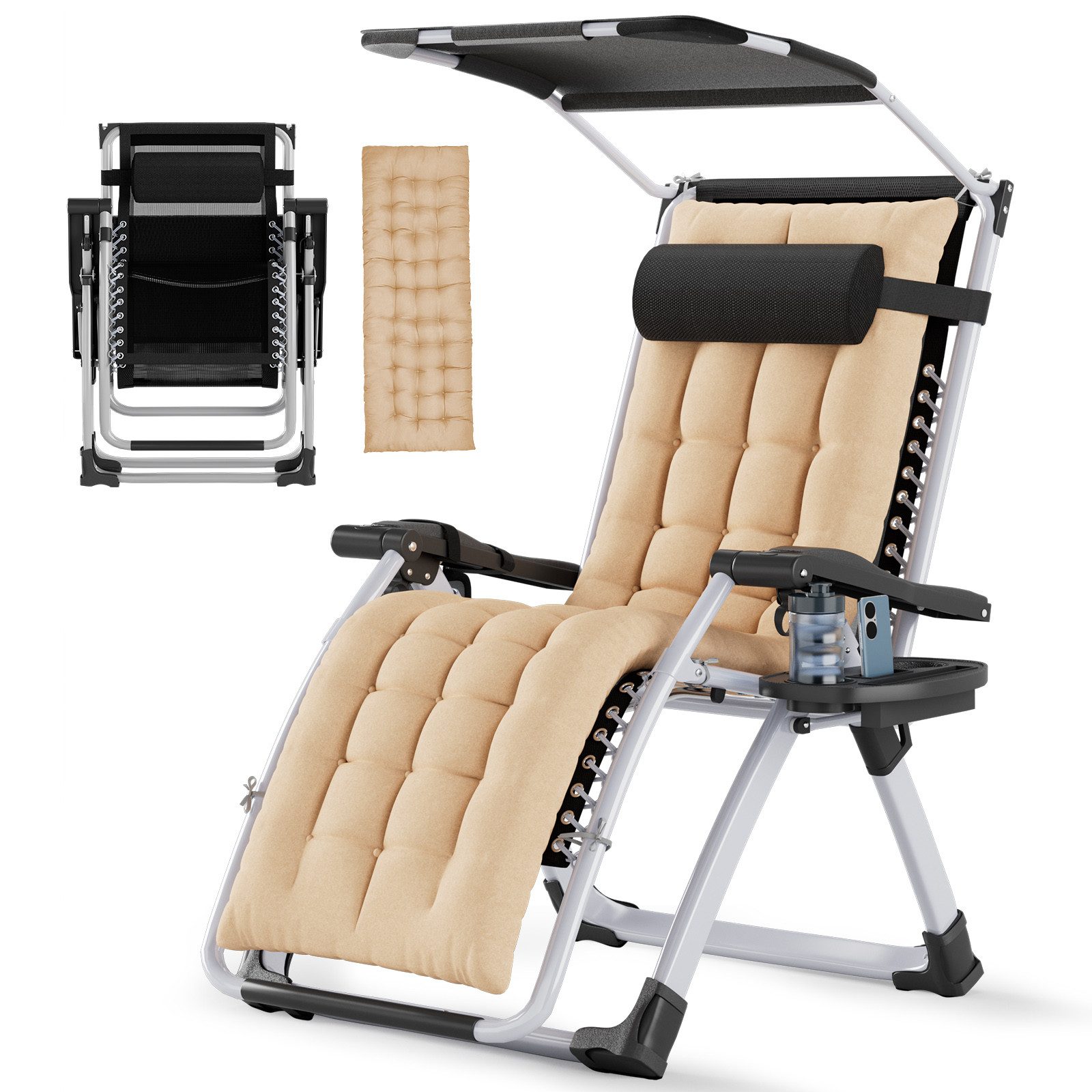 Huracan Gartenliege Sonnenliege Klappbar, Gartenliege Wetterfest mit Ergono günstig online kaufen