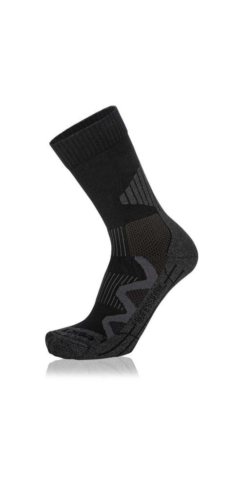 Wandersocken Crew 4-Season Pro (Merinowolle, hoher Tragekomfort) schwarz - 1 Paar