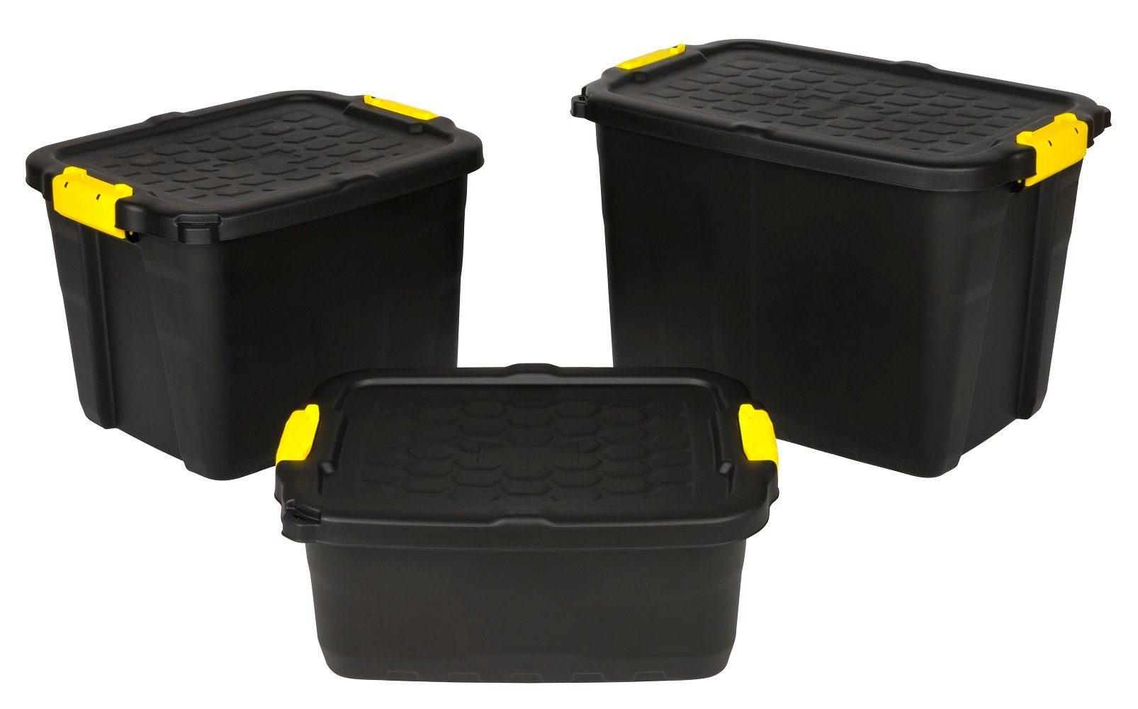 Kreher Aufbewahrungsbox "TOUGH" 42 Liter in Schwarz mit abschließbarem Deckel