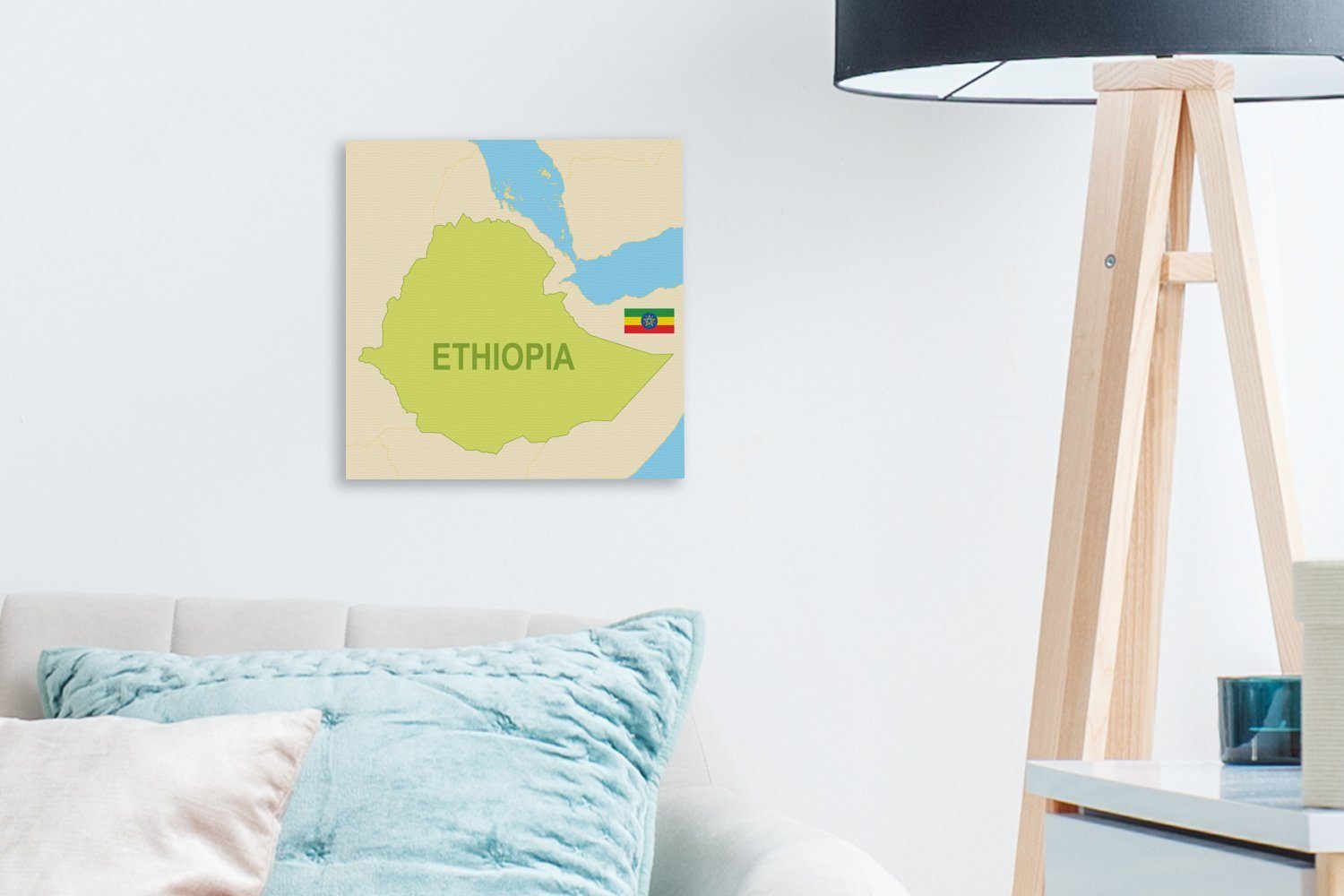 von Leinwandbild Illustration Leinwand für Wohnzimmer Grün, OneMillionCanvasses® St), Schlafzimmer in Äthiopien (1 Bilder