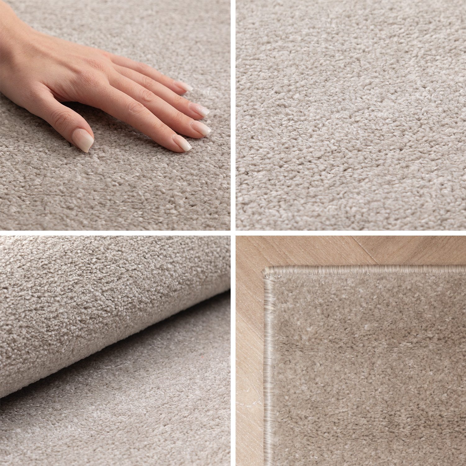 SIMPEX24 Kurzflor-Bettumrandung Unicolor - Einfarbig, Höhe 11 mm, (Bett-Set günstig online kaufen